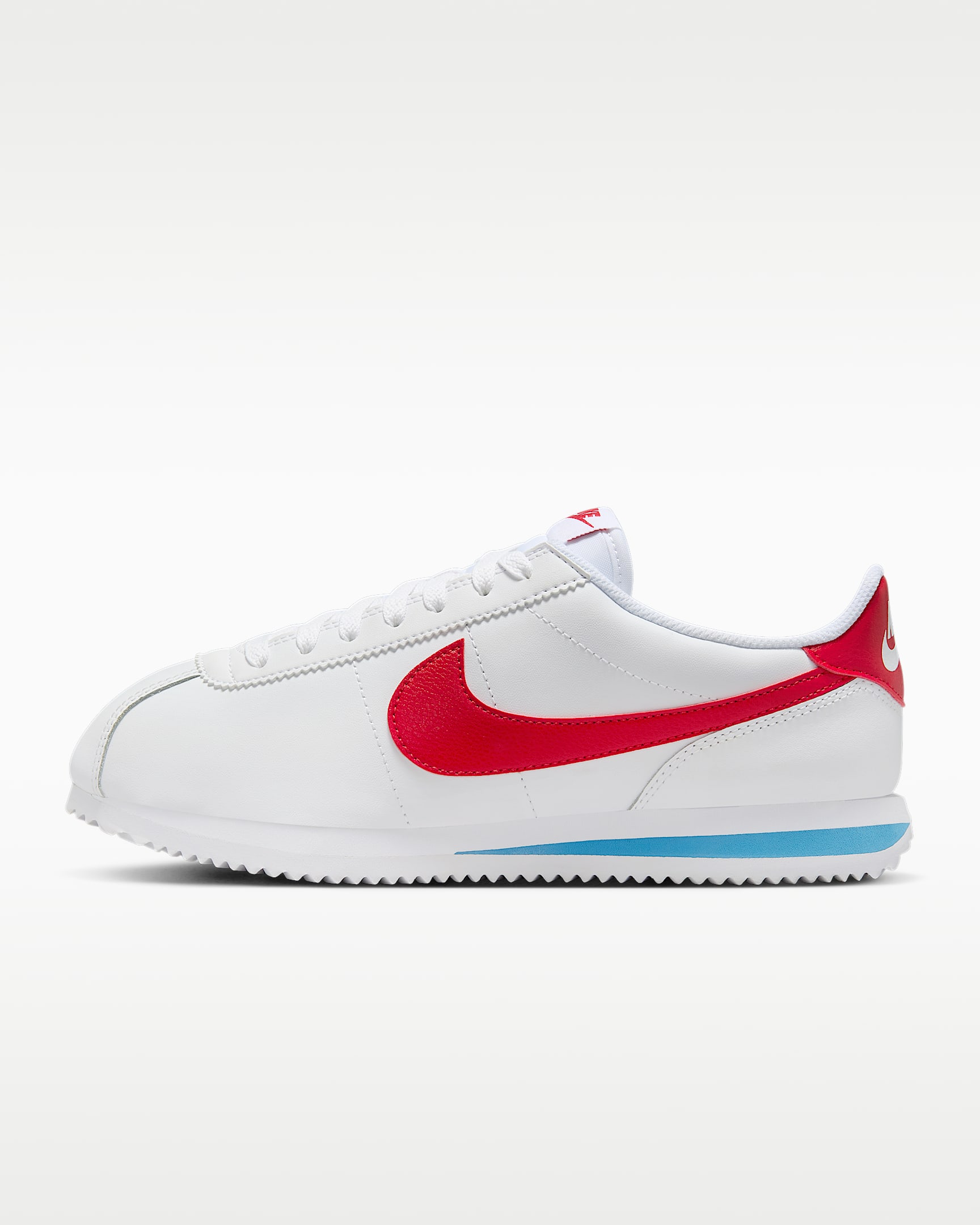 Nike Cortez Leather 女子运动鞋 - 白色/校园蓝/校园红