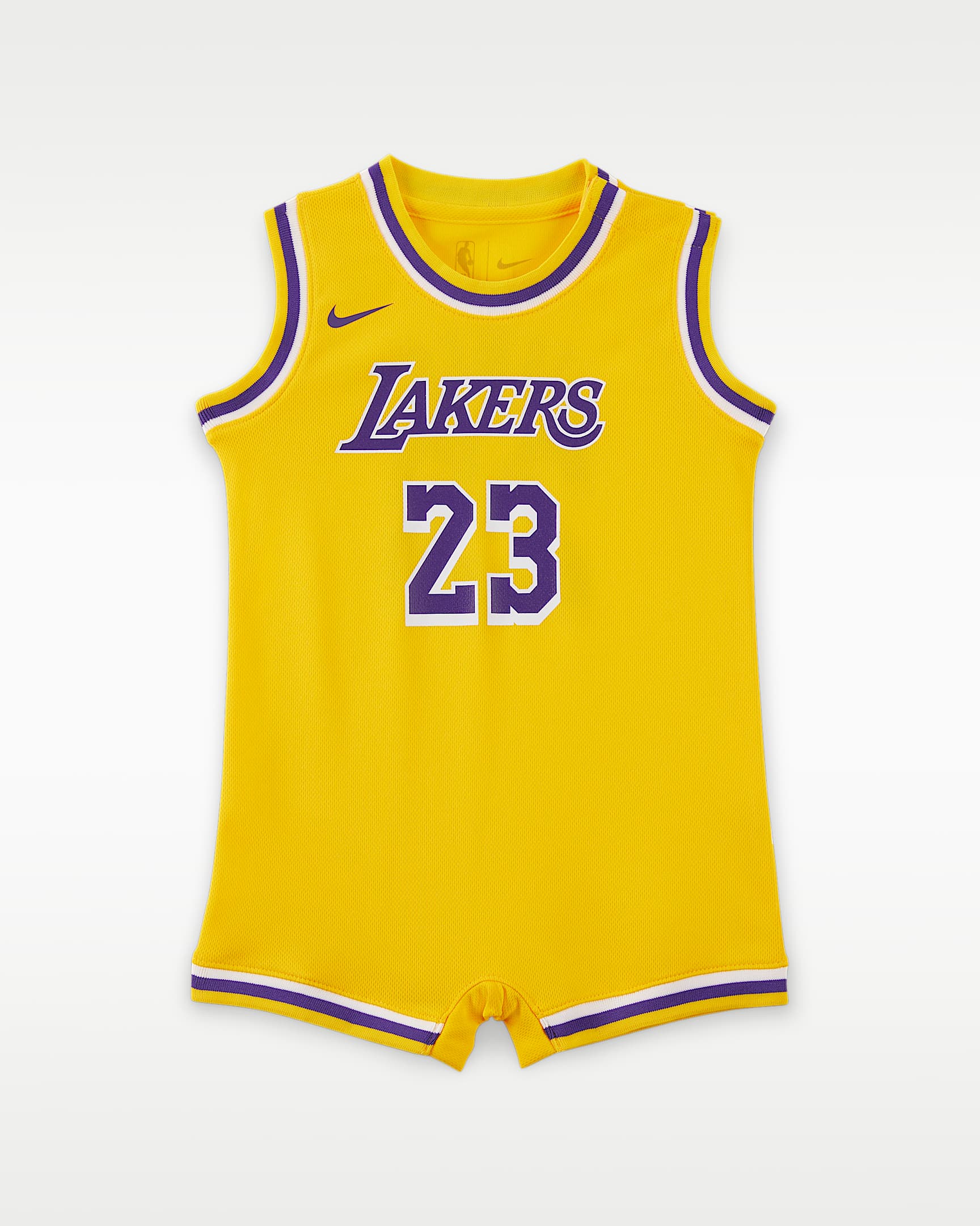 洛杉矶湖人队勒布朗·詹姆斯 (LeBron James) Nike NBA 婴童连体衣 - 阿马里洛黄