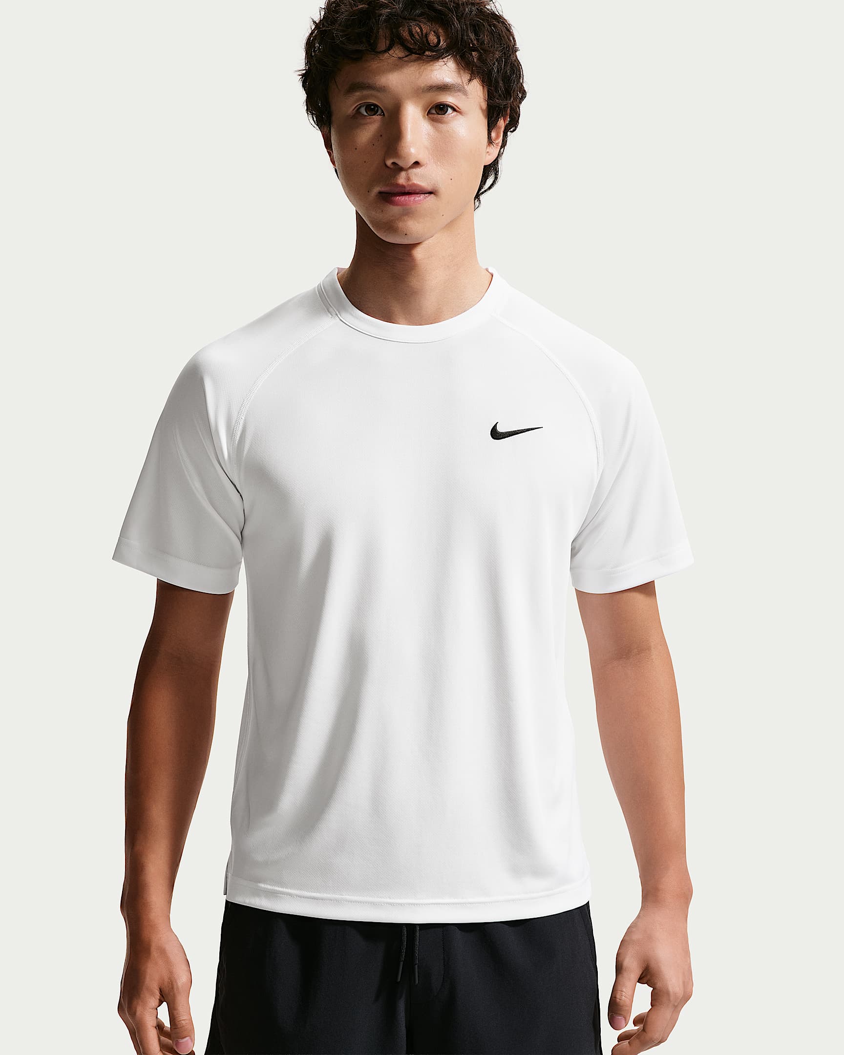Nike Flex Dri-FIT 男子速干短袖训练上衣 - 白色/黑