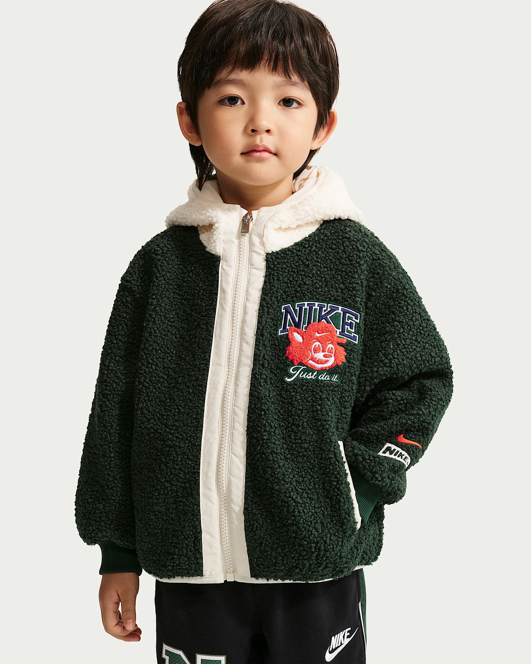 Nike 婴童仿羊羔绒夹克 - 冷杉绿