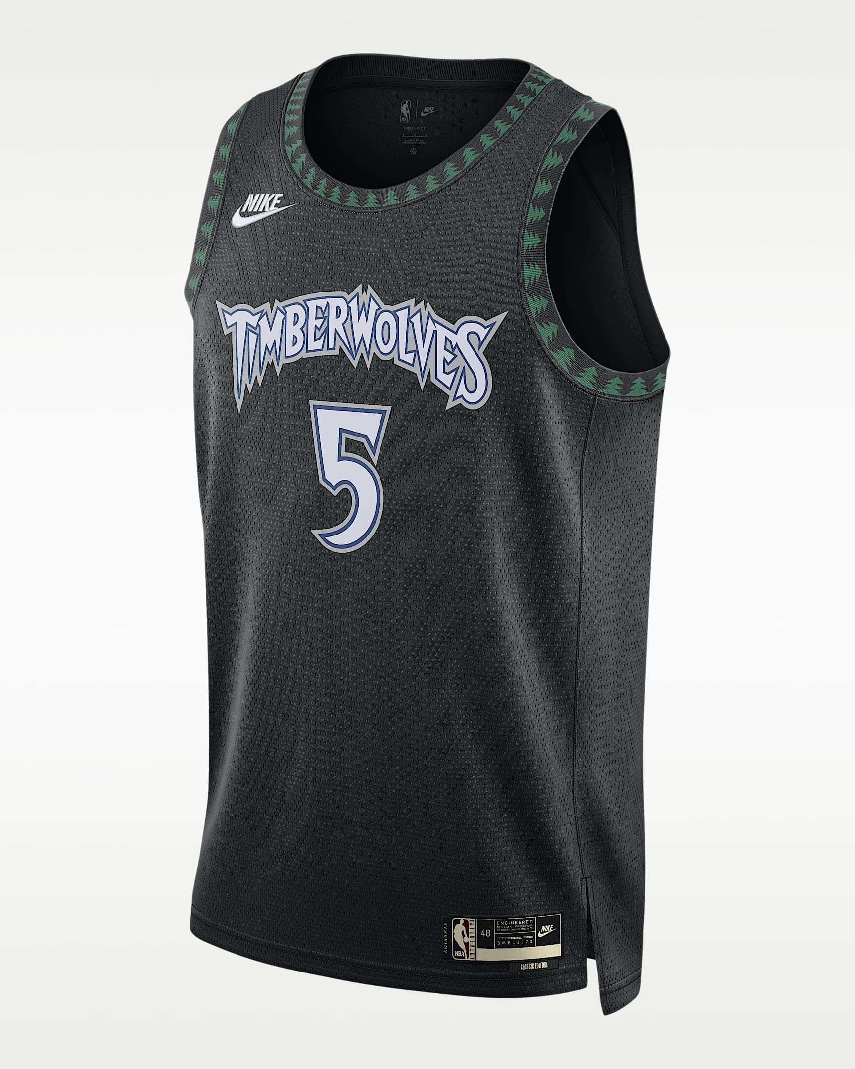 2025/26 赛季明尼苏达森林狼队 Hardwood Classics Nike Dri-FIT NBA Swingman Jersey 男子速干球衣 - 黑