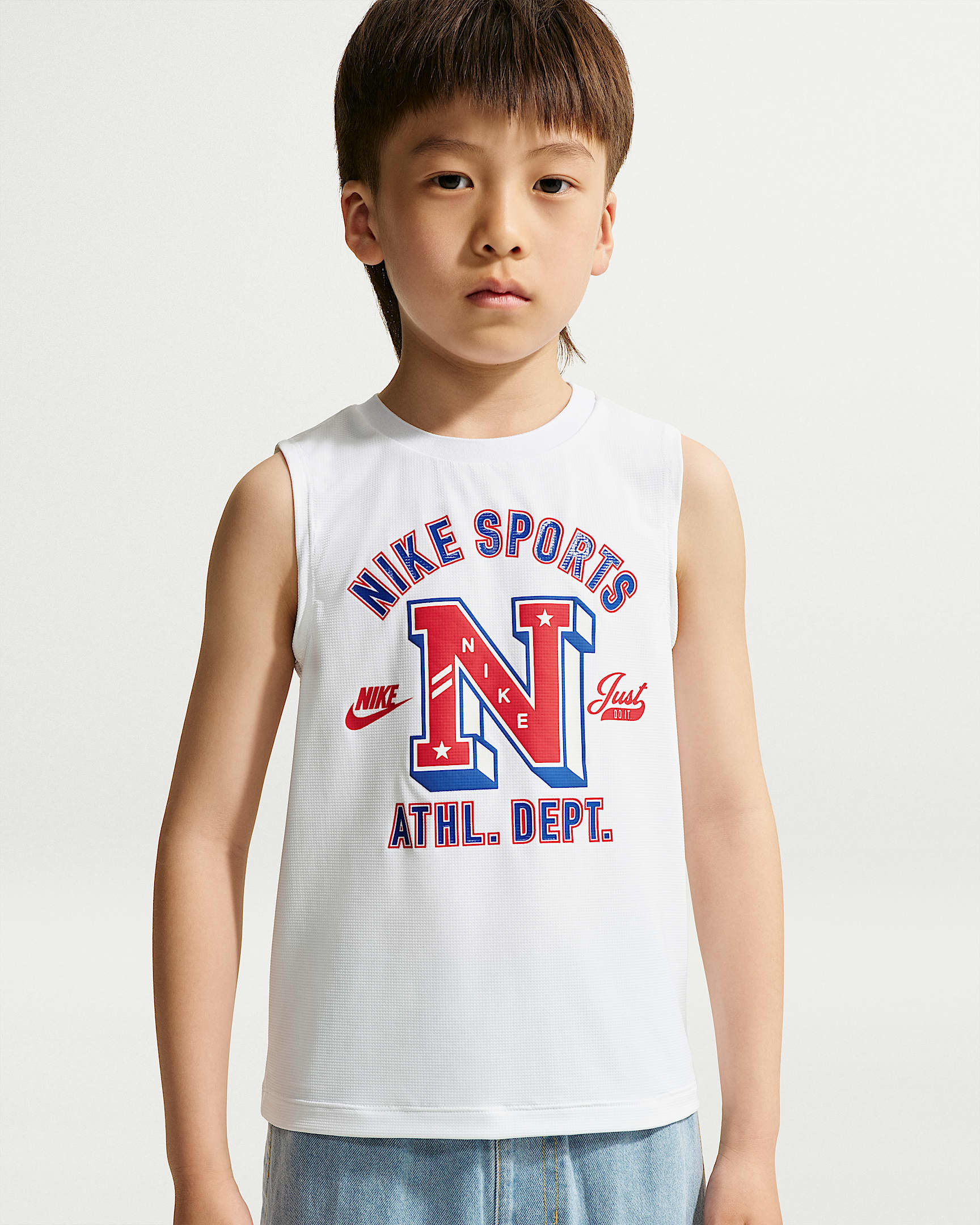 Nike Dri-FIT 幼童防晒凉感速干运动背心 - 白色