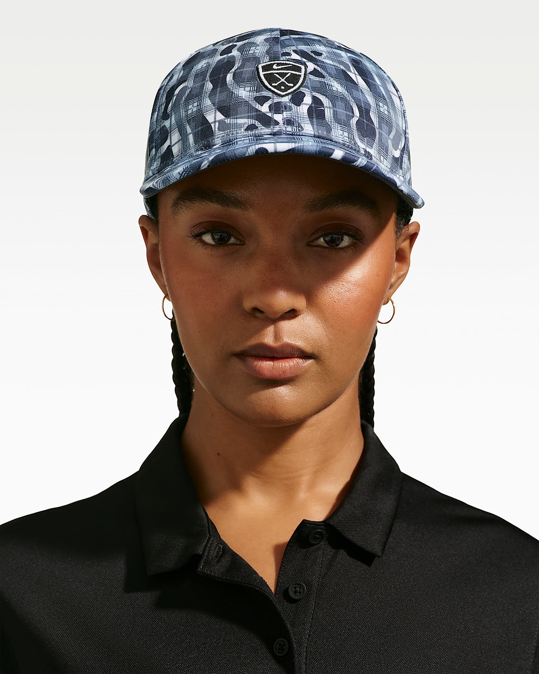 Nike Club Dri-FIT 速干半硬顶迷彩运动帽 - 浅军械蓝/煤黑
