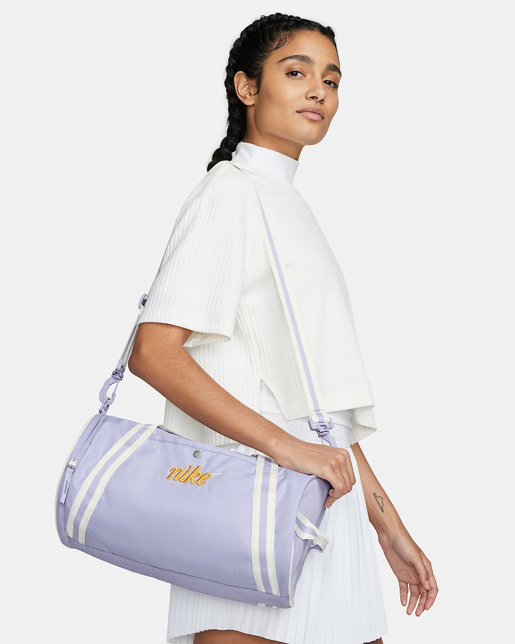Nike Heritage 复古托特行李包 - 氧气紫/帆白/典雅托帕石色