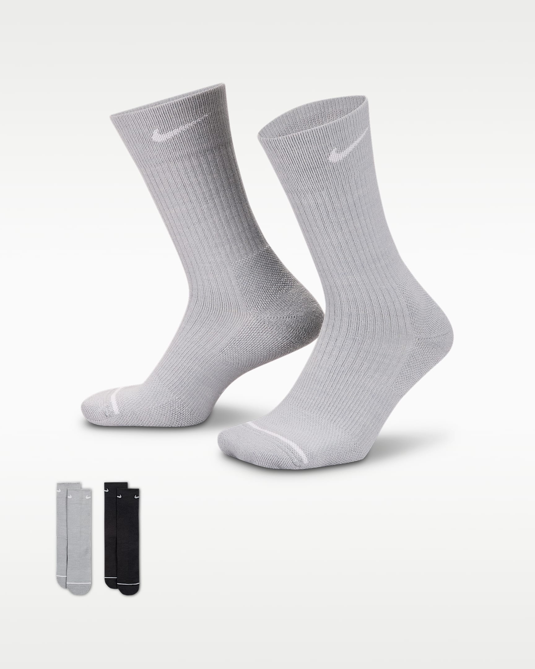 Nike Everyday 舒适速干中筒运动袜（2 双） - 多色