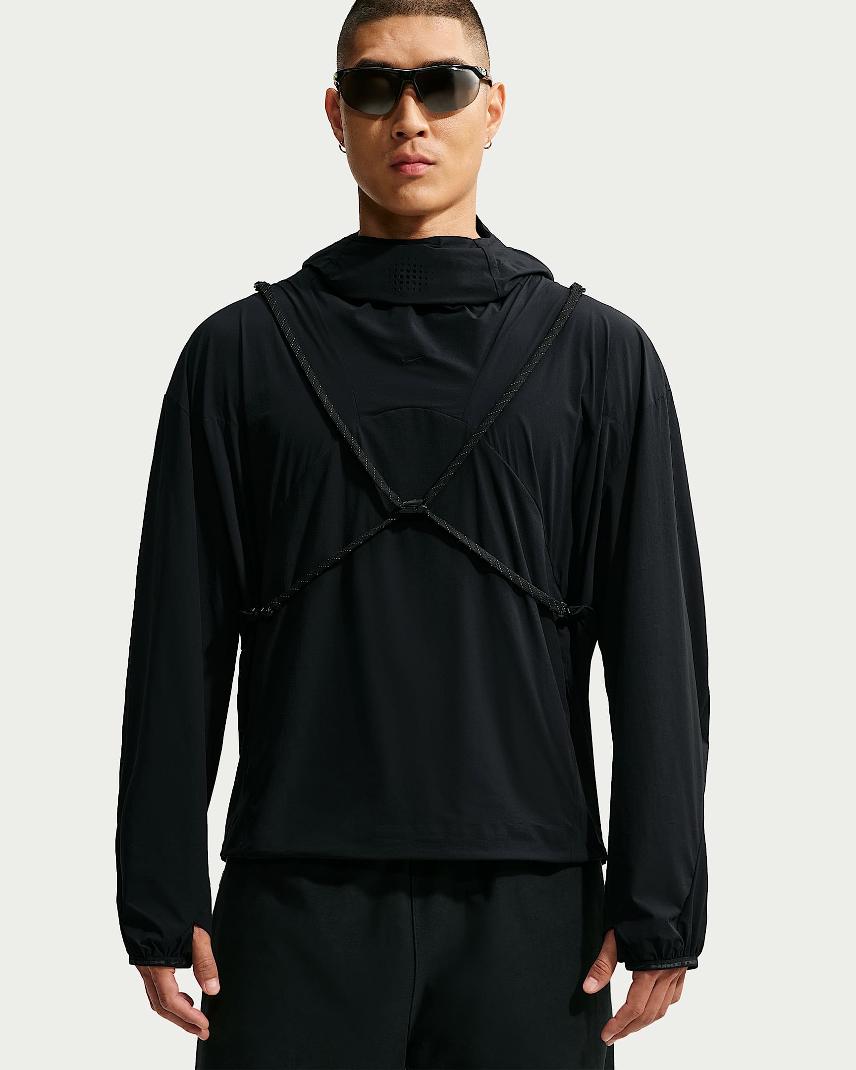 Nike Tech Helios Dri-FIT 男子速干可转换套头上衣 - 黑/煤黑/黑