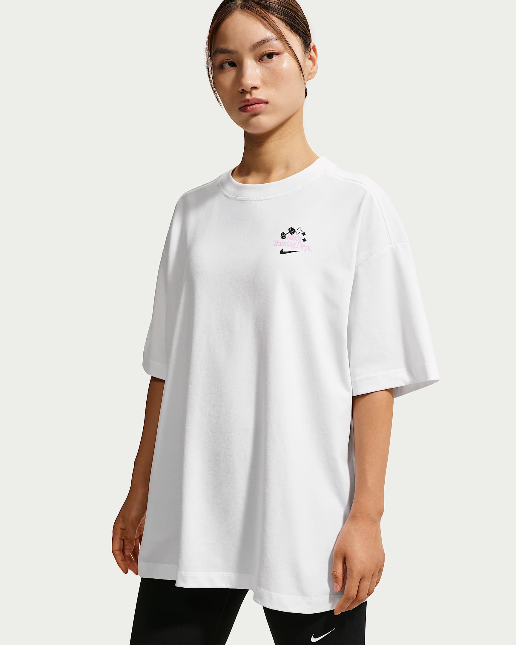 Nike Dri-FIT 女子 Oversize 风速干短袖T恤 - 白色