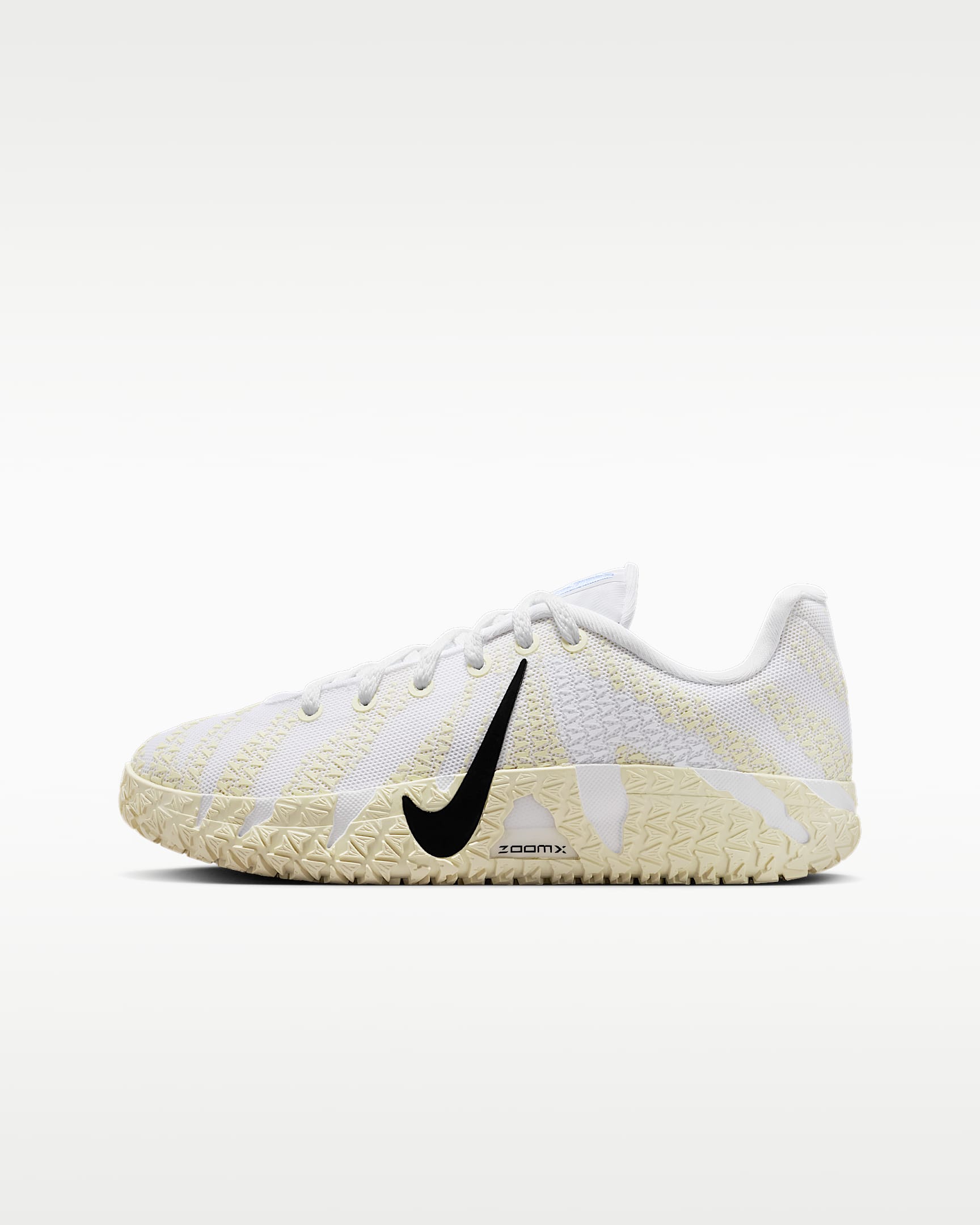 Ja 3 莫兰特大童篮球鞋 - 白色/椰奶色/沙漠卡其/黑