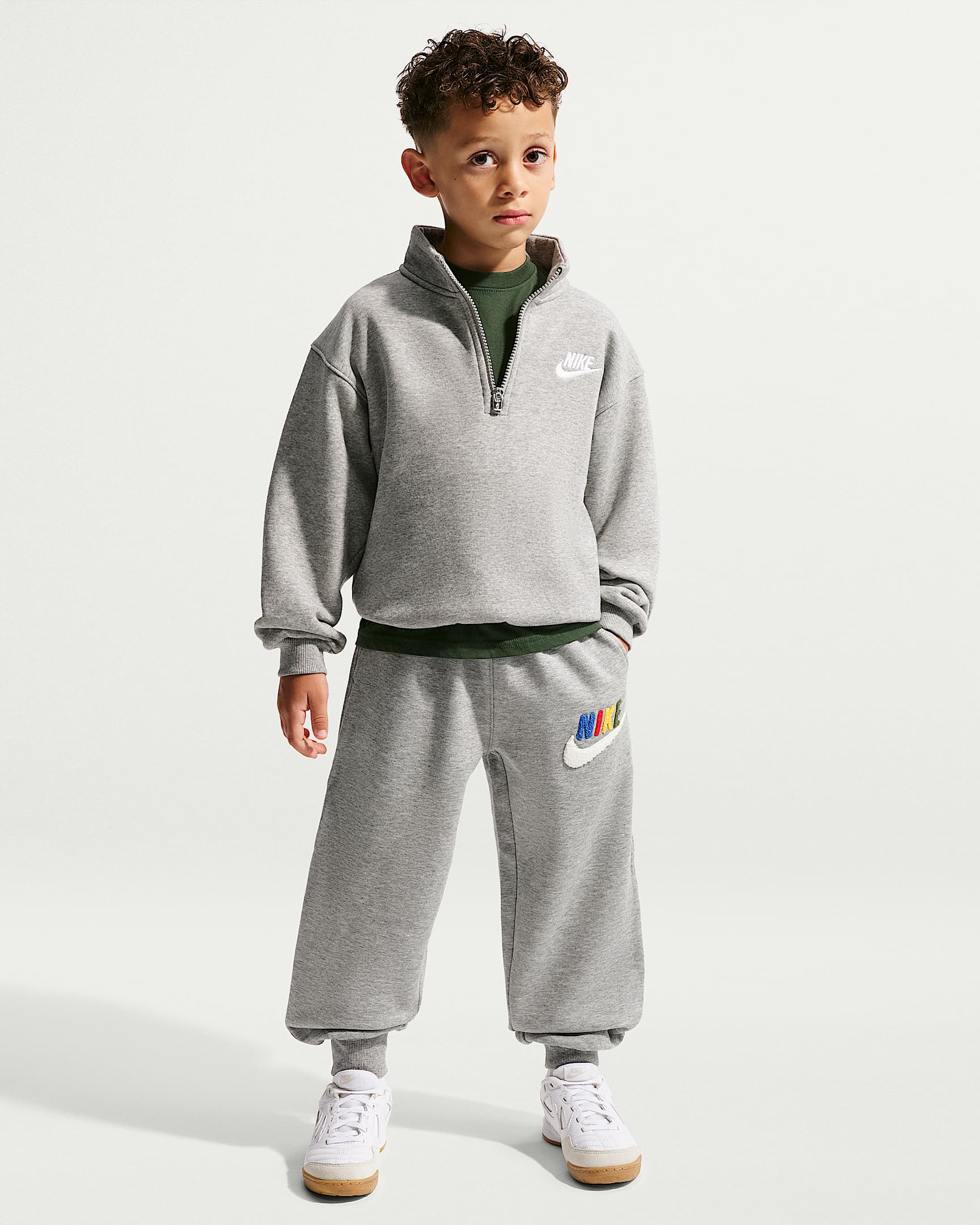 Nike Club 幼童加绒长裤 - 调色暗灰