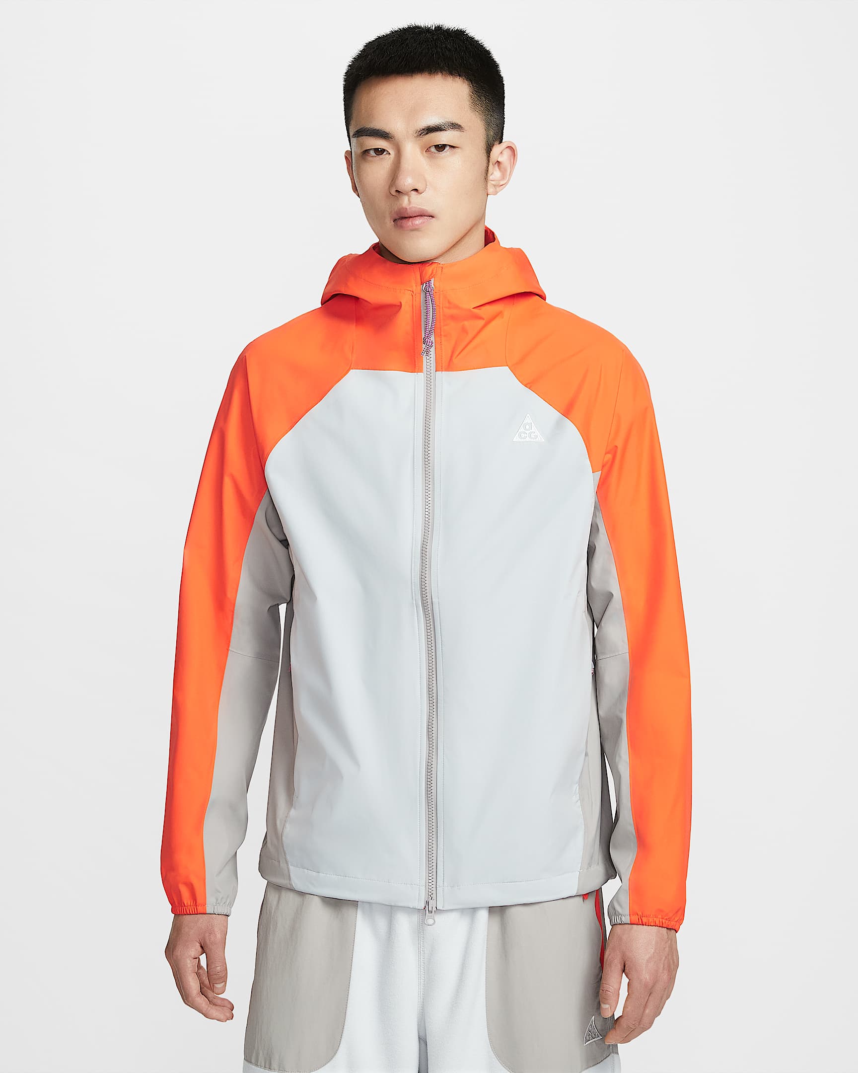 Nike ACG "Phantazma" Storm-FIT ADV 2.5L 男子防风防水夹克硬壳冲锋衣 - 安全橙/雾灰/大学灰/山峰白