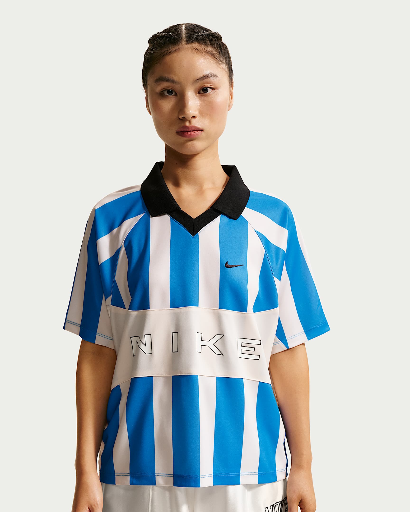 Nike Sportswear 女子 Oversize 风球衣 - 浅清透蓝/粉白/浅清透蓝/黑