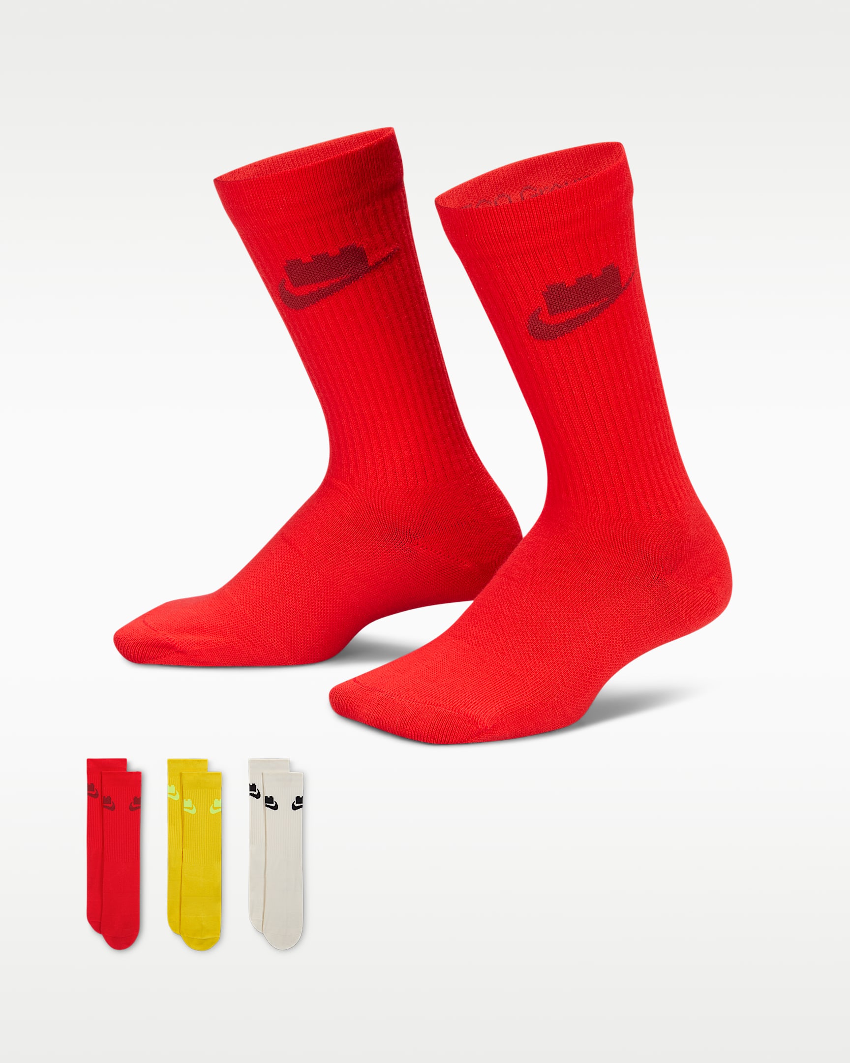 Nike x LEGO® Collection Everyday Essentials 中筒运动袜(3 双) - 多色