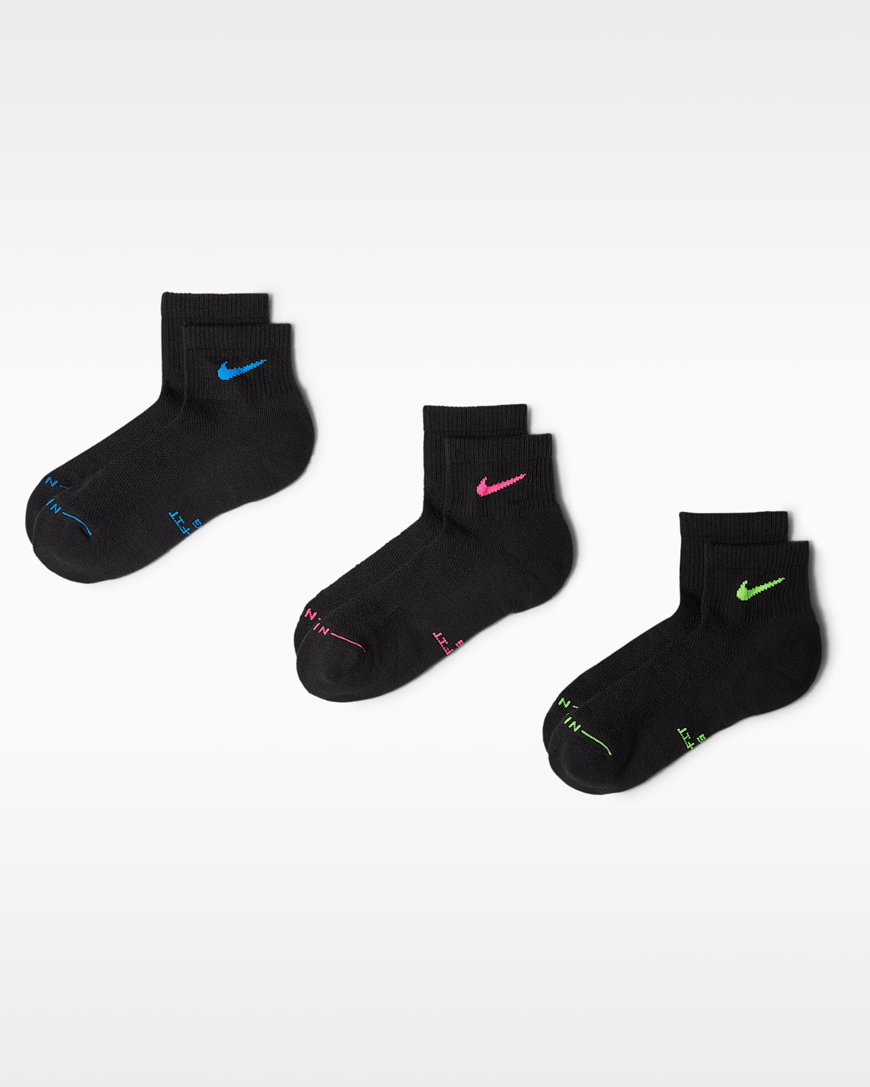 Nike Everyday Elevated 速干运动短袜(3 双) - 多色