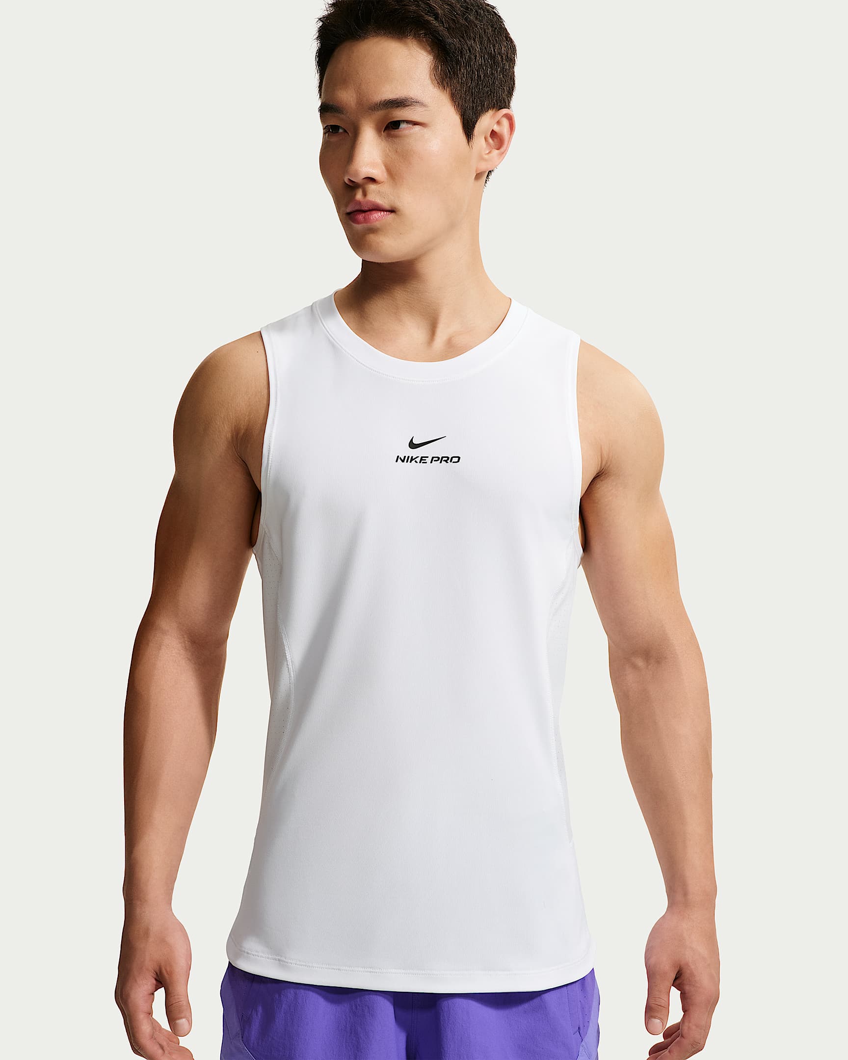 Nike Pro Dri-FIT 男子速干训练背心 - 白色/黑