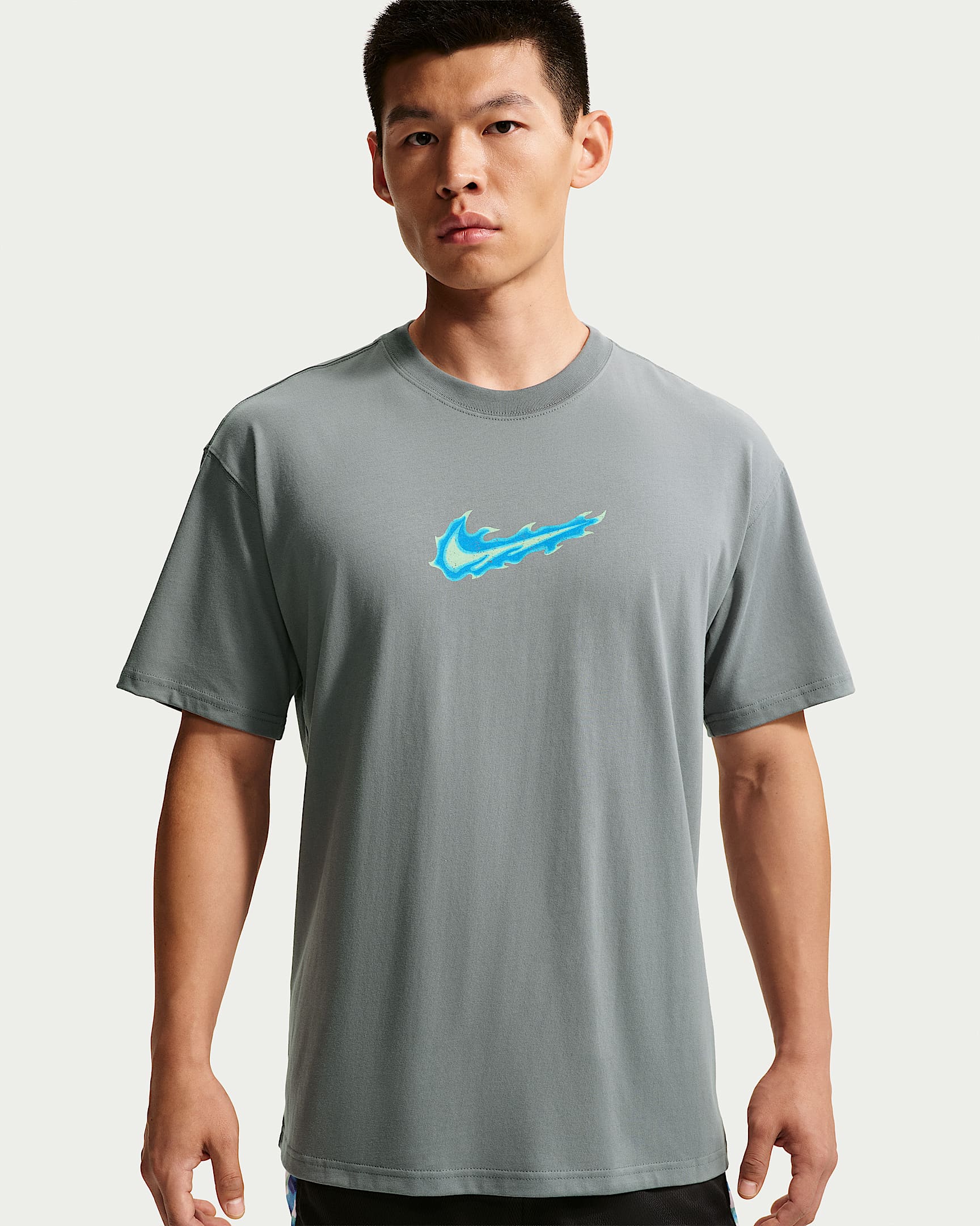 Nike 男子短袖篮球T恤 - 烟灰