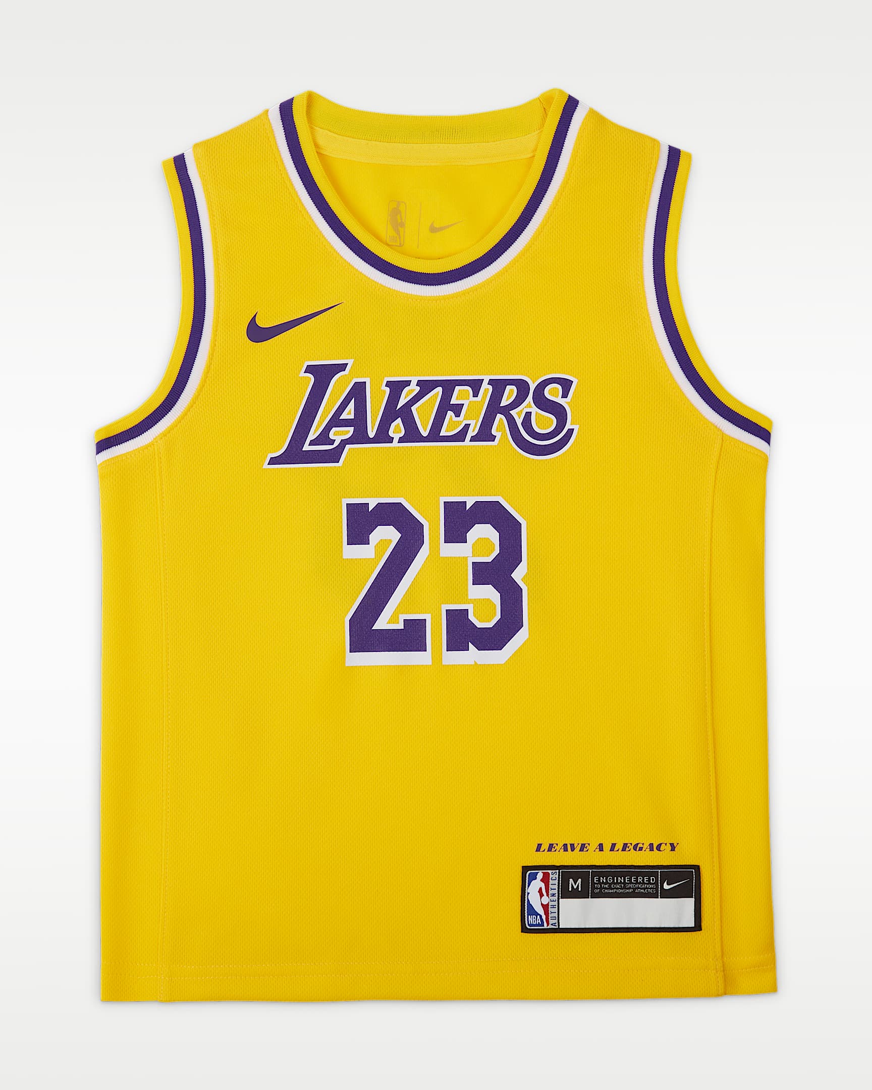 洛杉矶湖人队勒布朗·詹姆斯 (LeBron James) Icon Edition Nike NBA Jersey 幼童球衣 - 阿马里洛黄