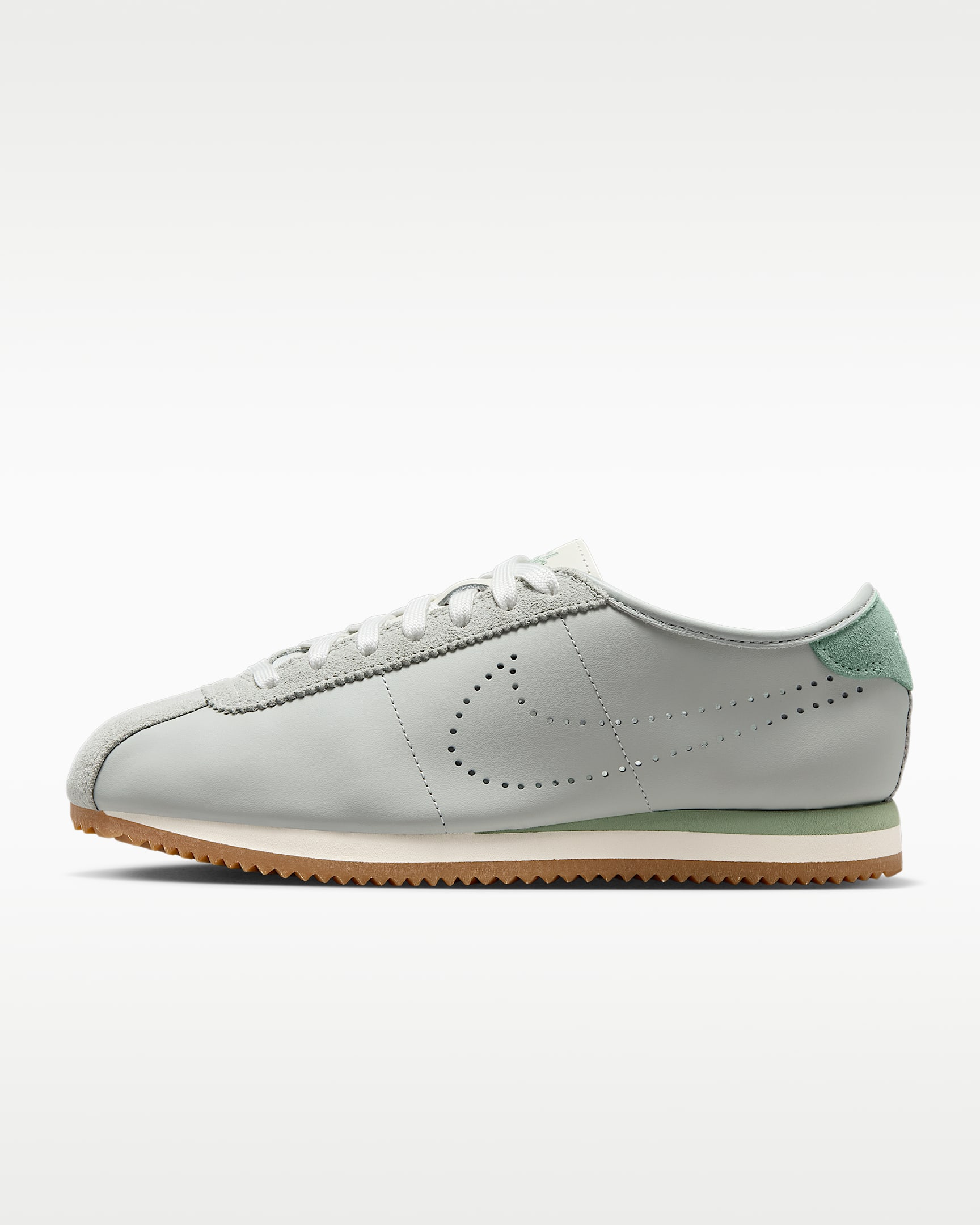 Nike Cortez Leather 女子运动鞋 - 浅银/帆白/橡皮浅褐/温和灰绿