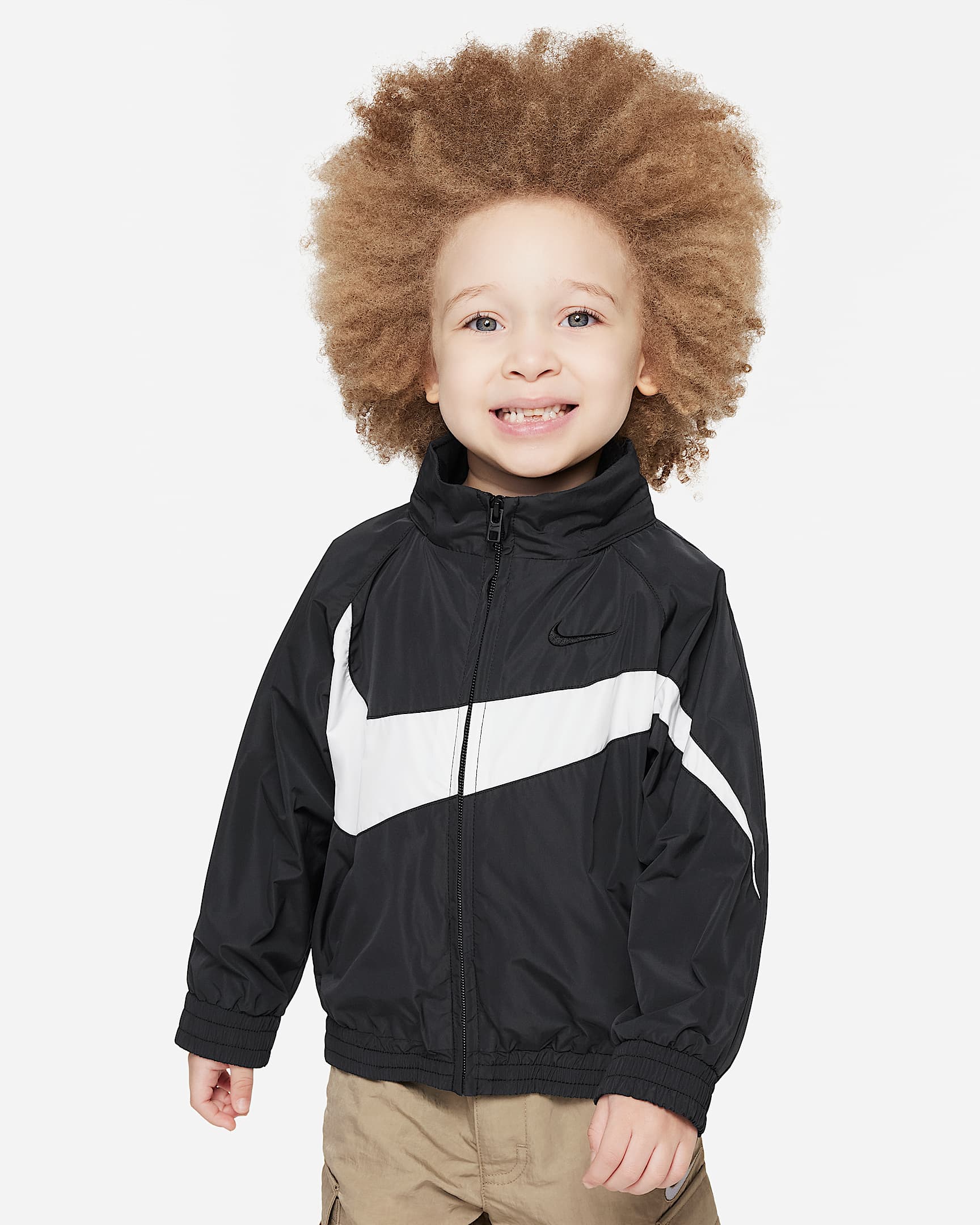Nike Swoosh 婴童梭织夹克 - 黑