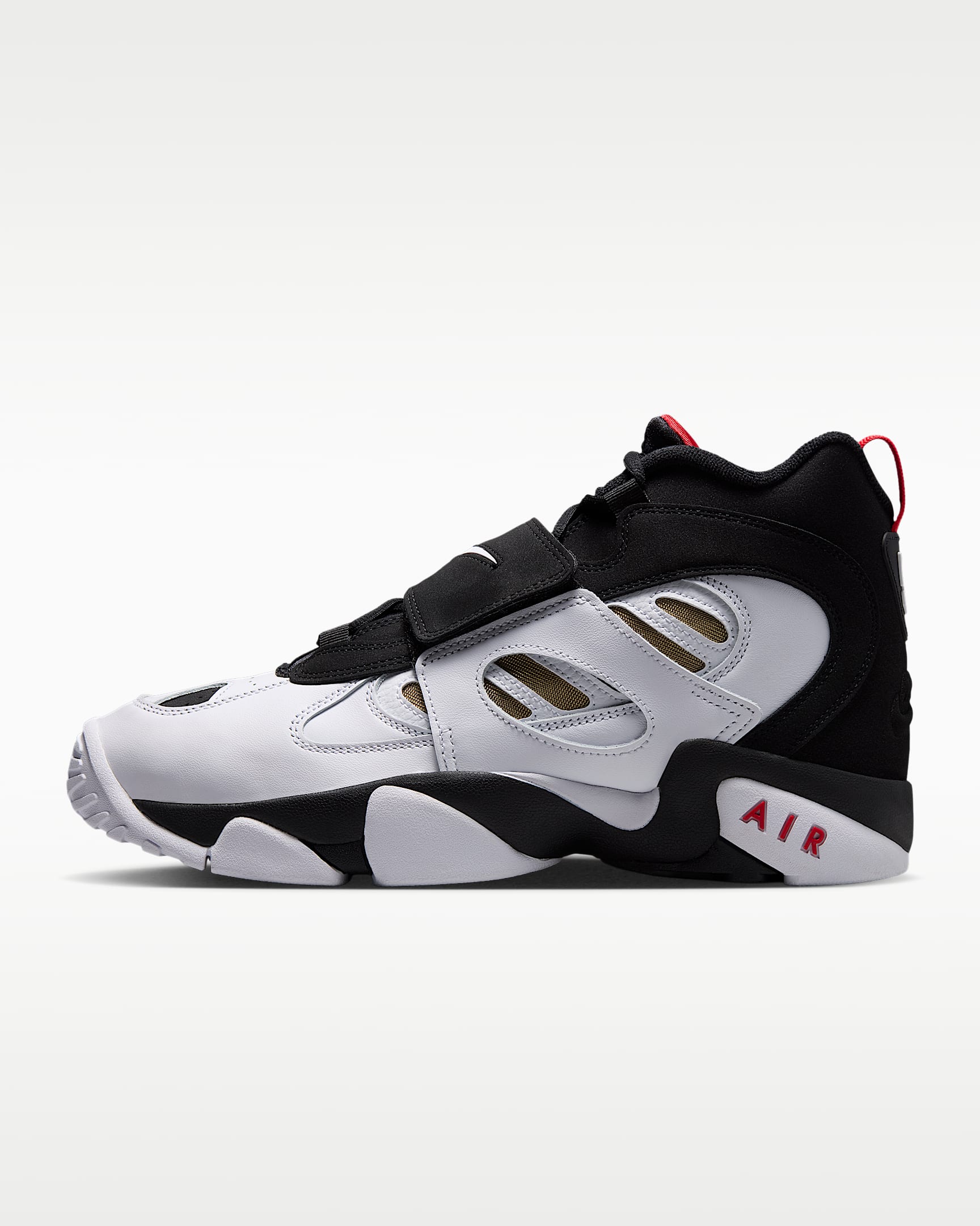 Nike Air Diamond Turf II 男子运动鞋 - 黑/火焰红/金属色/白色