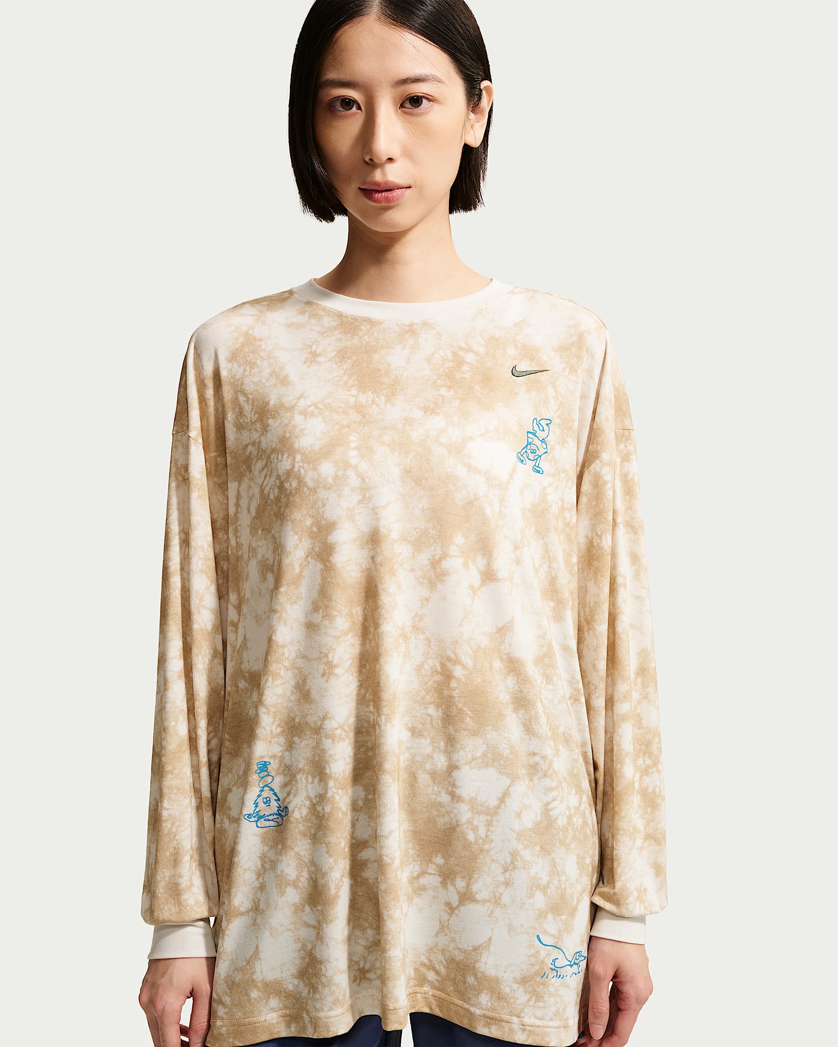 Nike Sportswear 女子 Oversize 风长袖T恤 - 英国卡其
