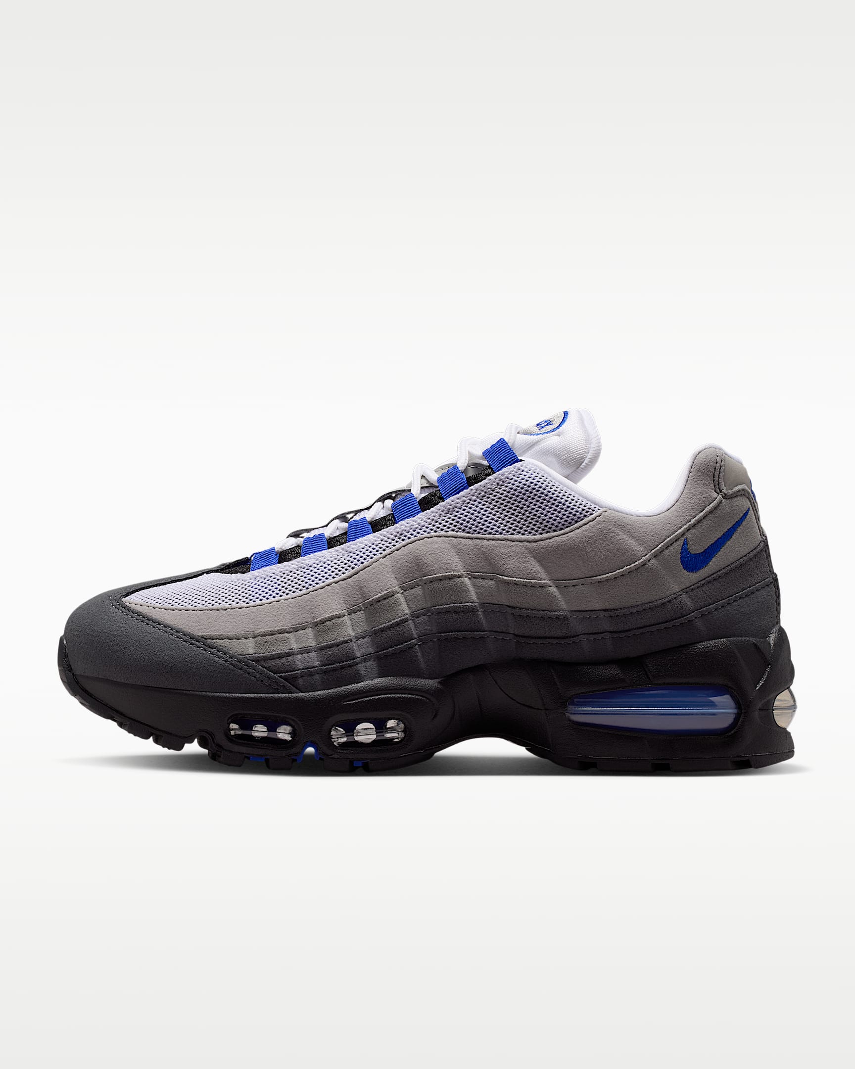Nike Air Max 95 Big Bubble 女子运动鞋 - 黑/白色/中灰/旧宝蓝