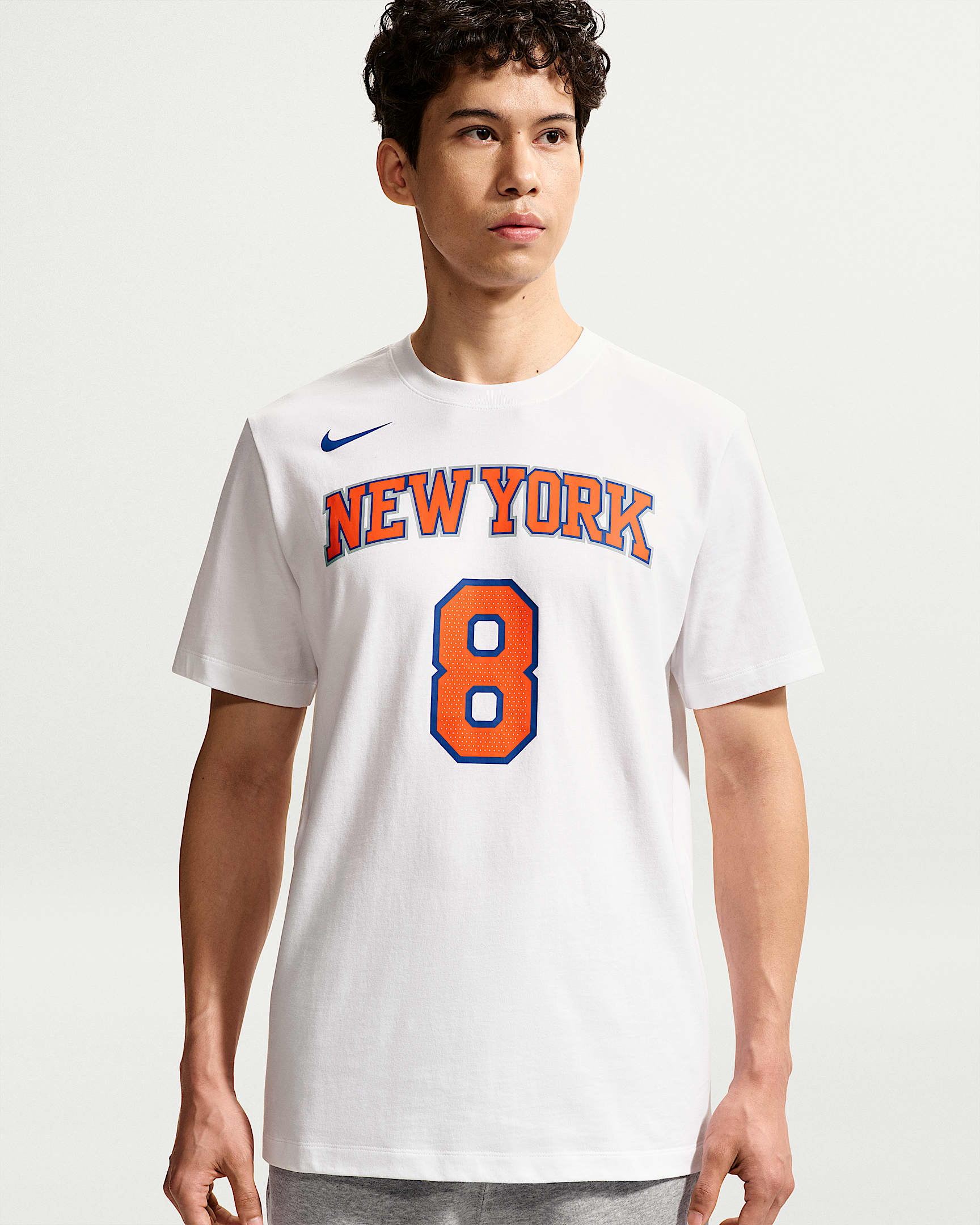 纽约尼克斯队 Nike NBA 男子短袖T恤 - 白色/白色