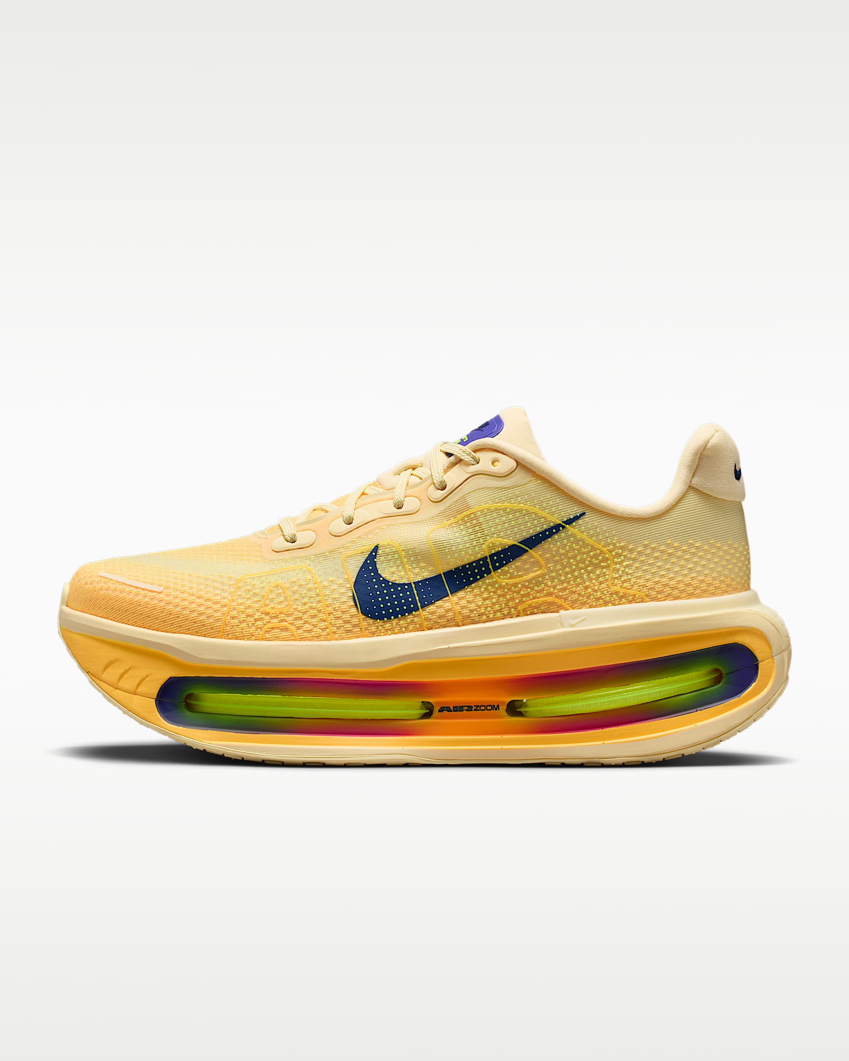 Nike Vomero Premium 耐克顶级迈柔男子公路跑步鞋 - 石膏色/脉冲柠檬黄绿/超级紫罗兰色/空间蓝