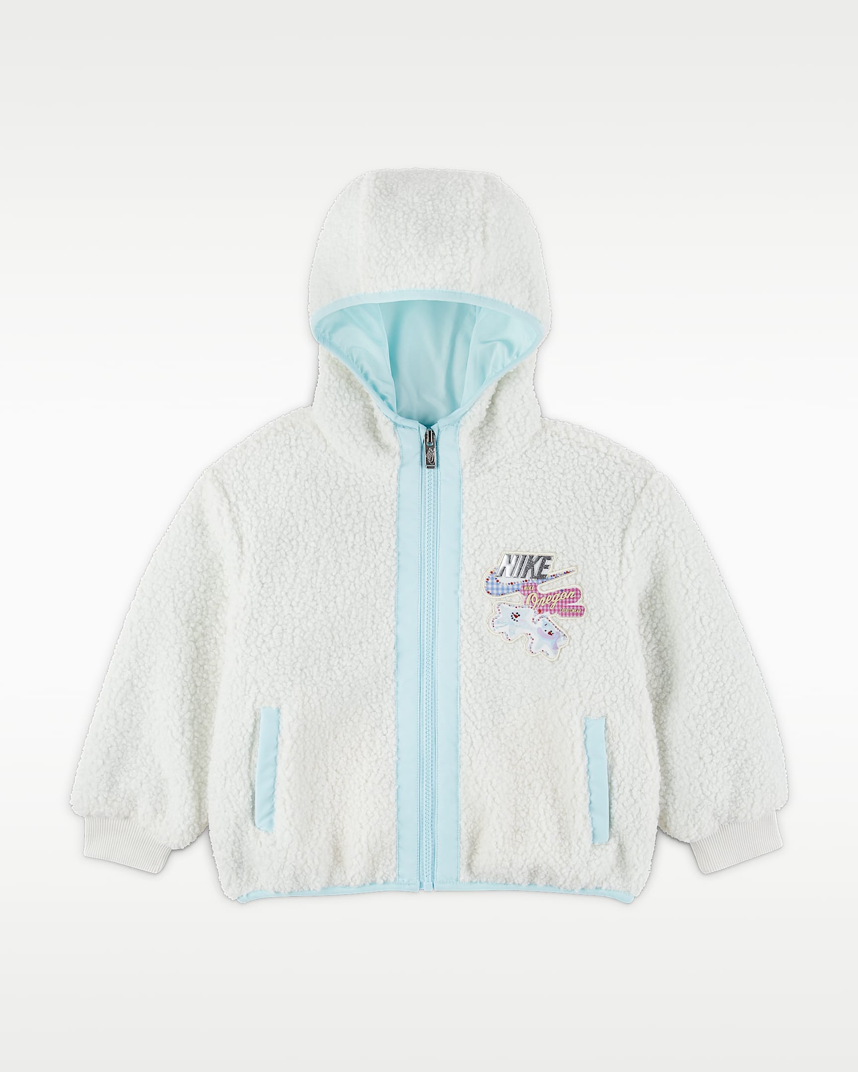 Nike Whimsy 幼童冬季款仿羊羔绒夹克 - 帆白