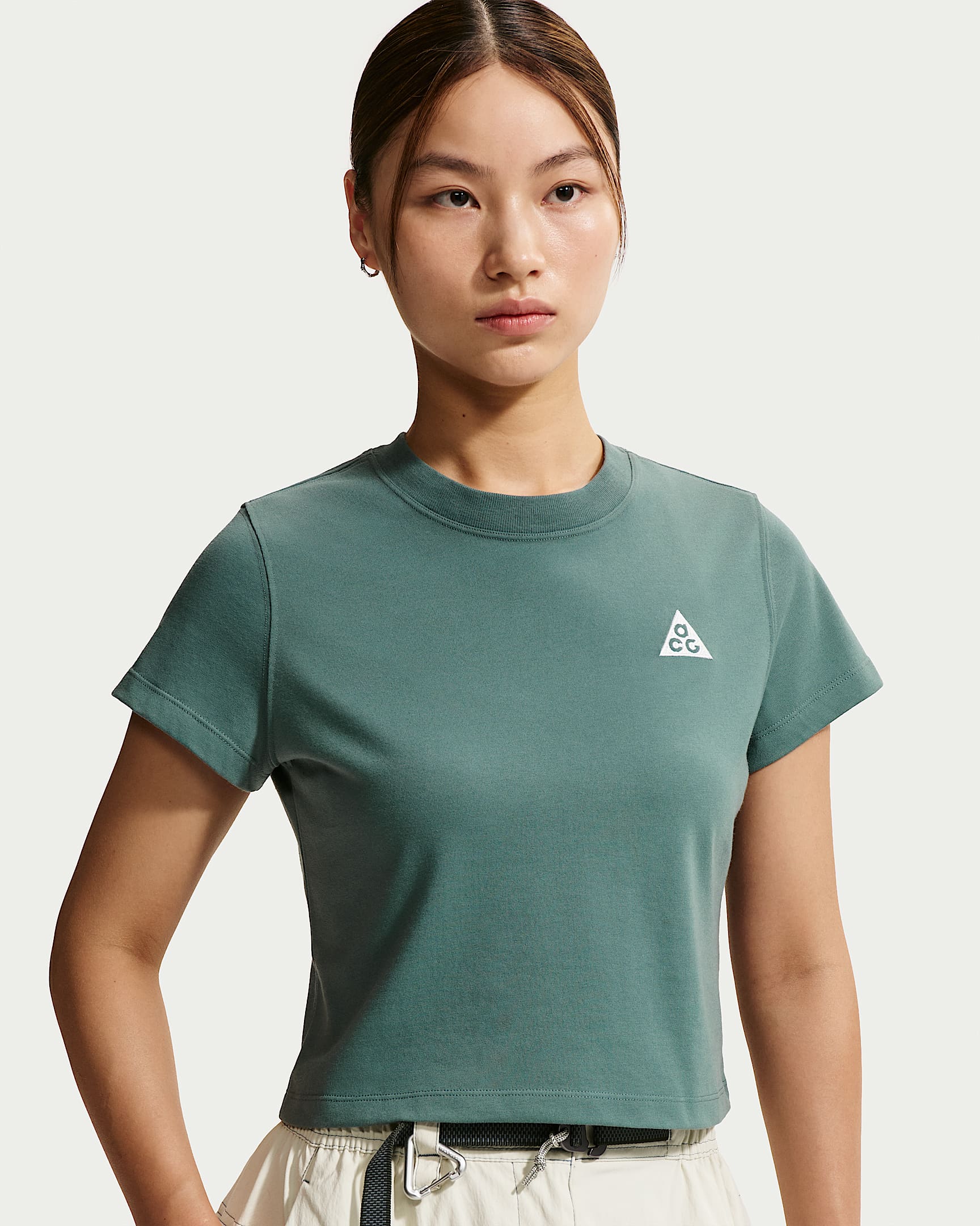 Nike ACG Dri-FIT 女子速干短袖上衣 - 矿物岩板蓝/山峰白