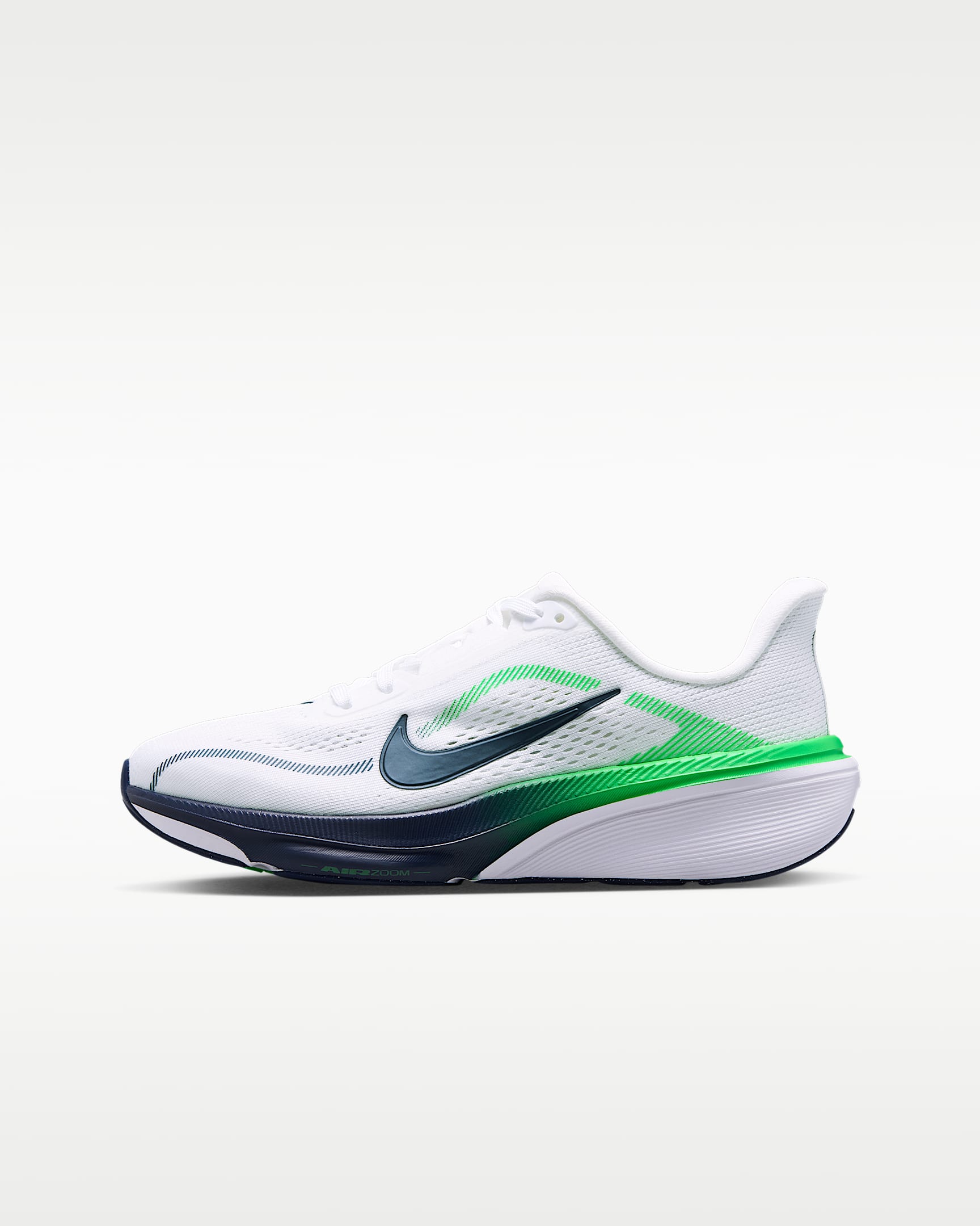 Nike Pegasus 42 耐克小飞马大童公路跑步鞋 - 白色/闪亮绿/深藏青