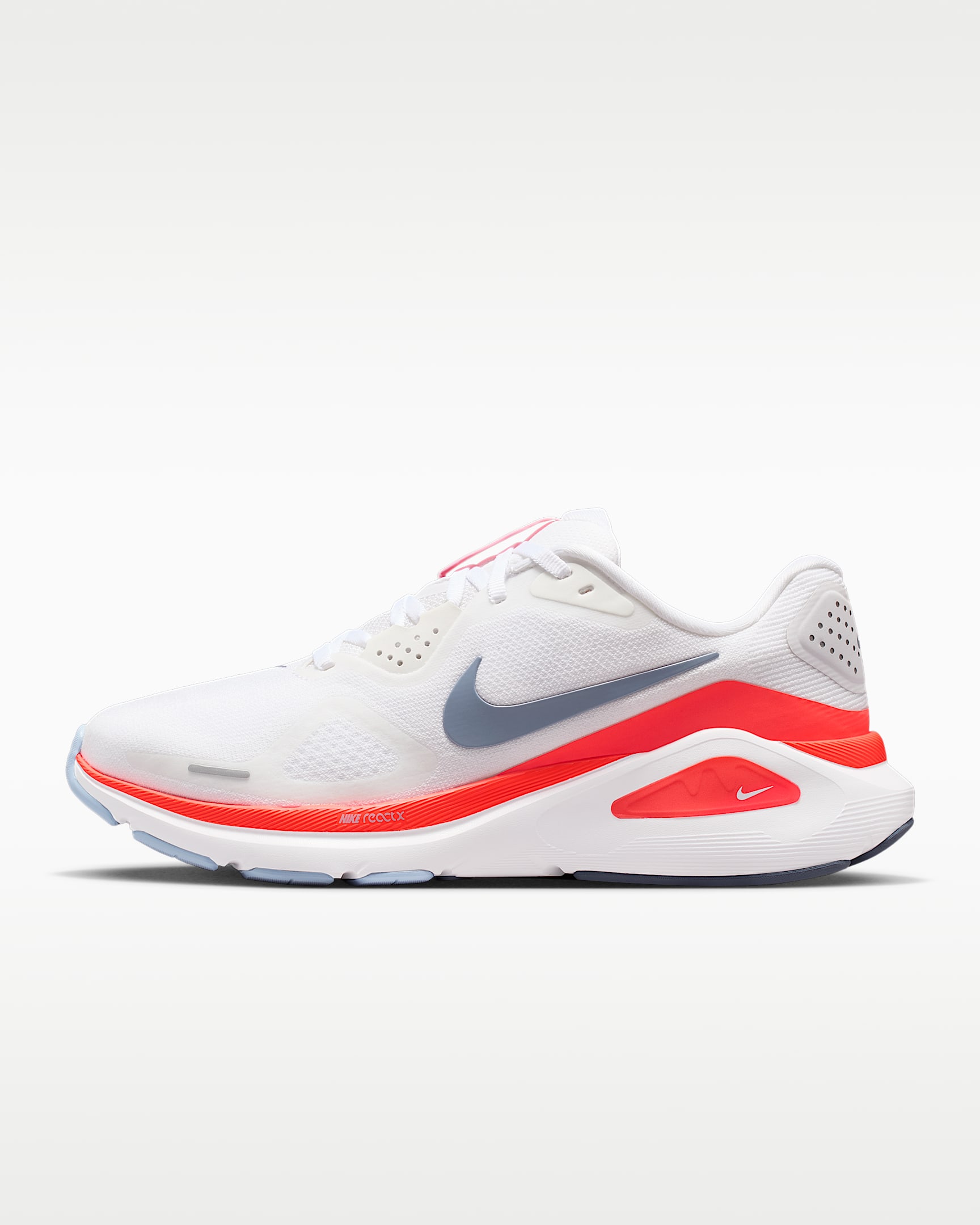 Nike Structure 26 耐克稳程女子公路跑步鞋 - 白色/火山岩红/氢蓝/灰石板蓝