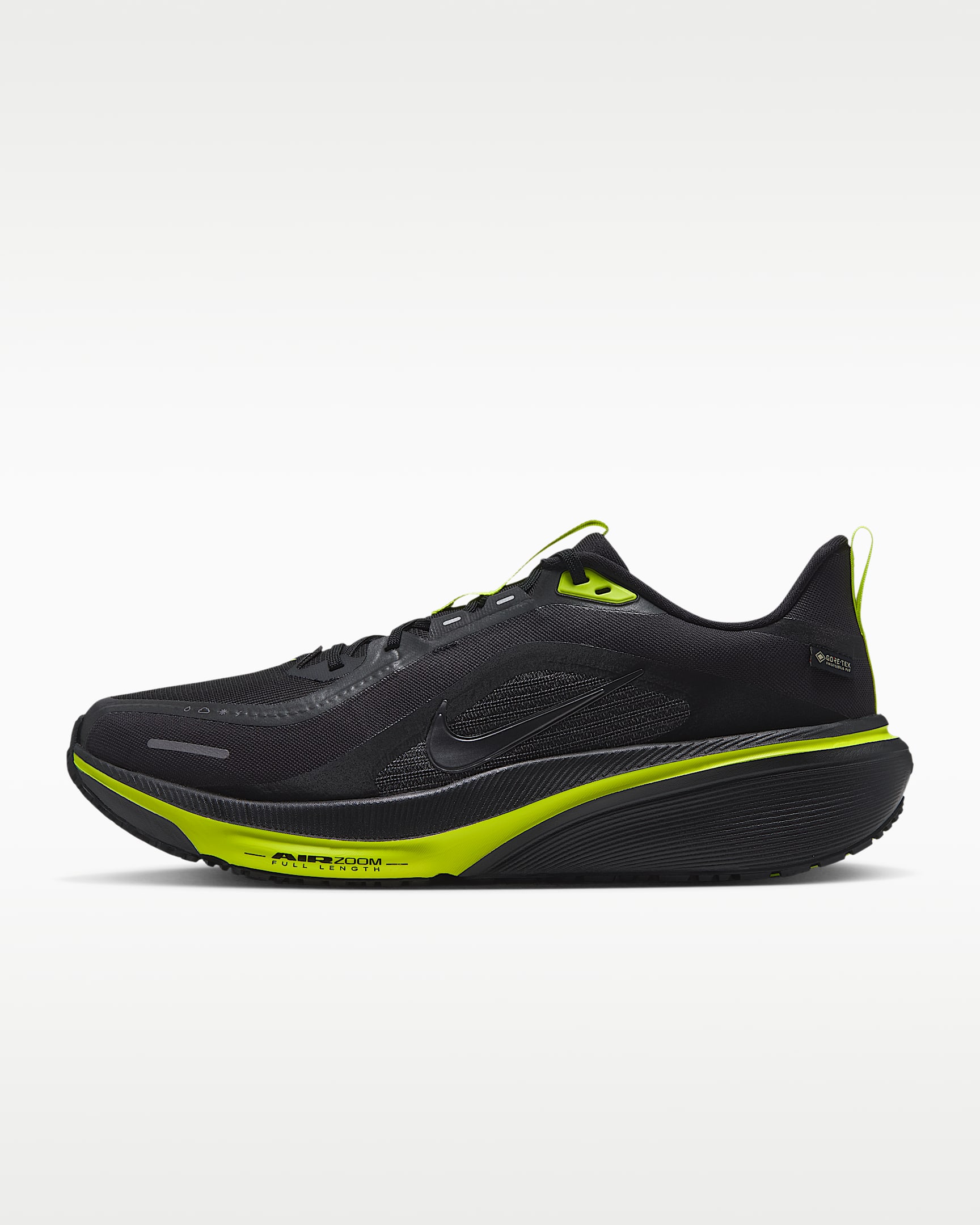 Nike Pegasus 42 GORE-TEX 耐克飞马男子防水公路跑步鞋 - 黑/亮眼柠檬黄/金属暗灰