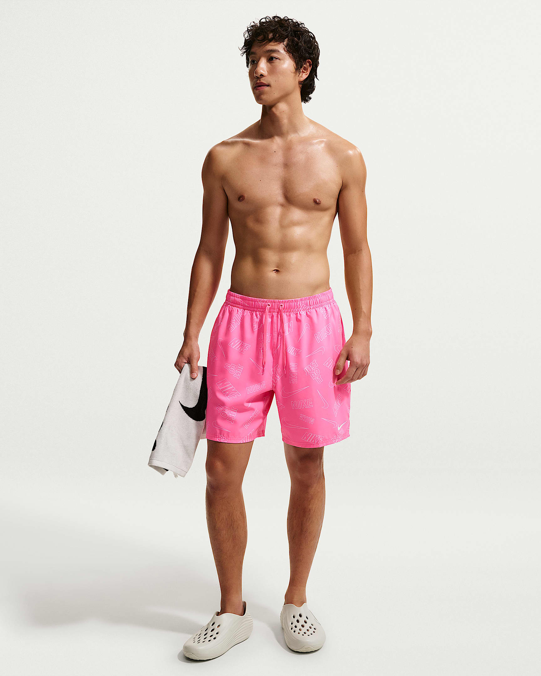 Nike Swim Breaker 男子沙滩短裤（含衬裤） - 霞光粉/霞光粉/霞光粉/白色