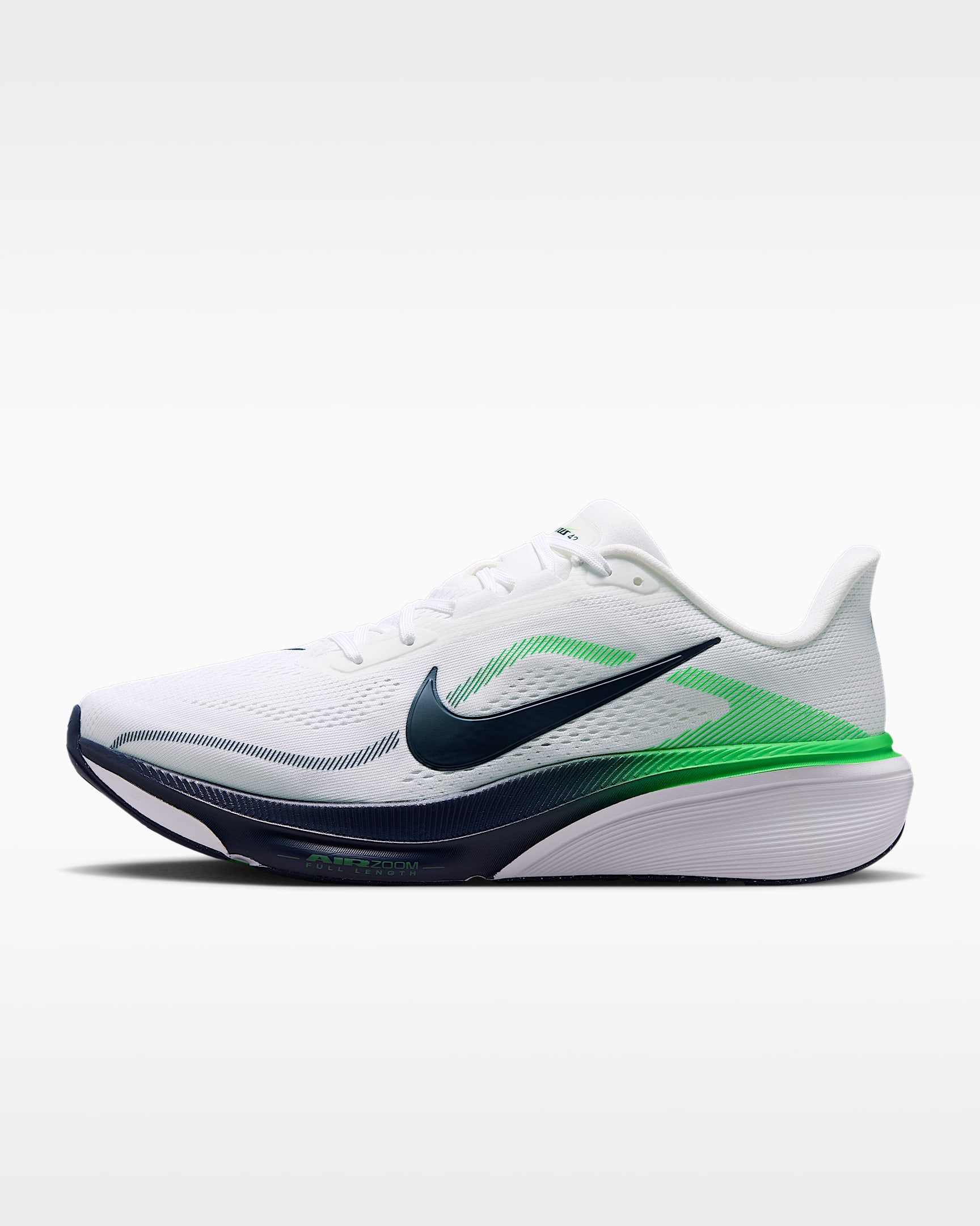 Nike Pegasus 42 耐克飞马男子公路跑步鞋 - 白色/闪亮绿/深藏青
