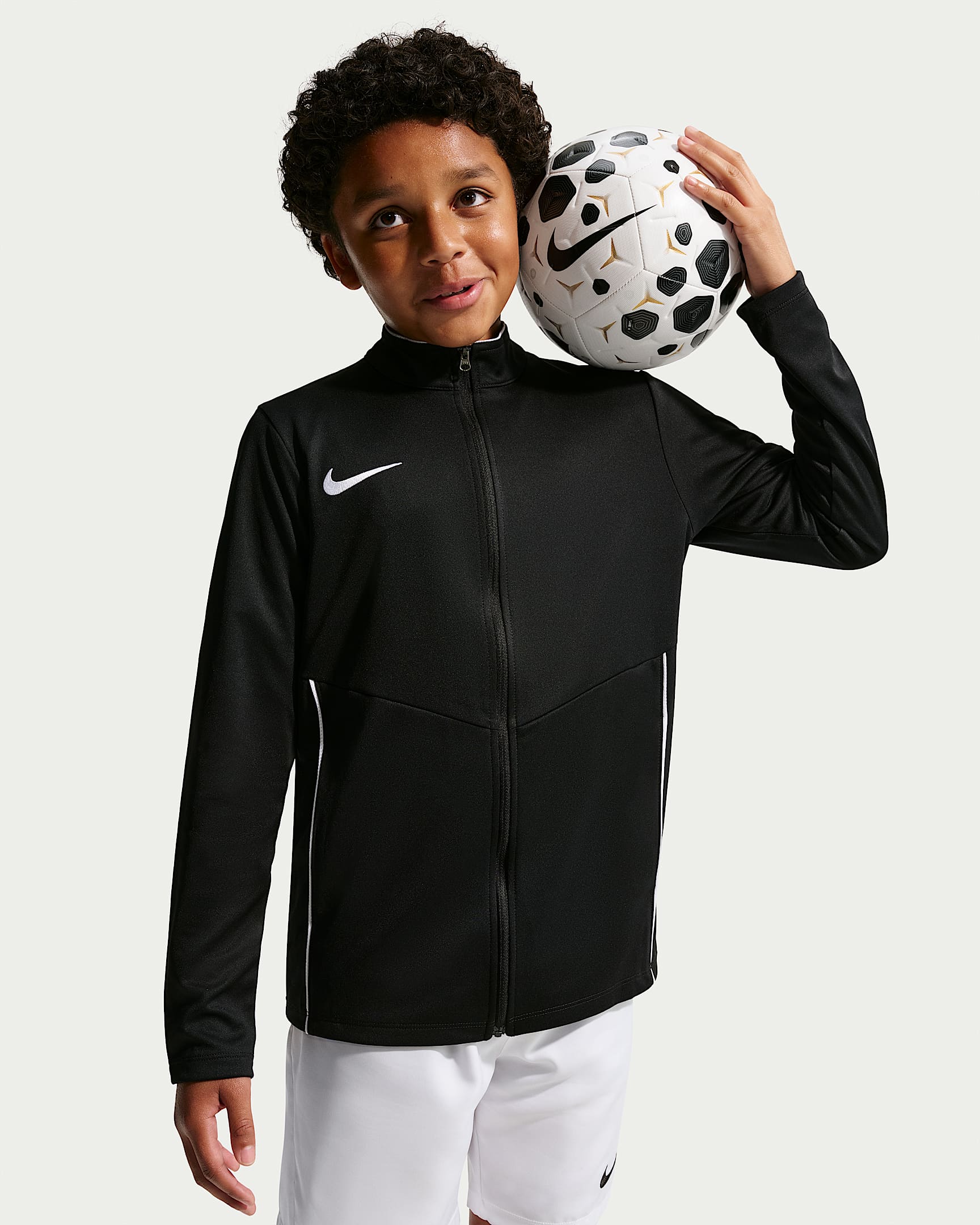 Nike Park26 Dri-FIT 大童速干足球运动夹克 - 黑/白色/白色