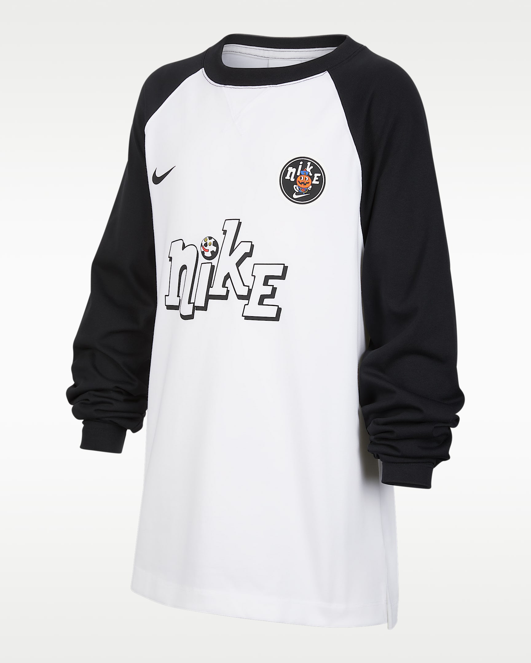 Nike Dri-FIT 大童（男孩）速干长袖上衣 - 白色