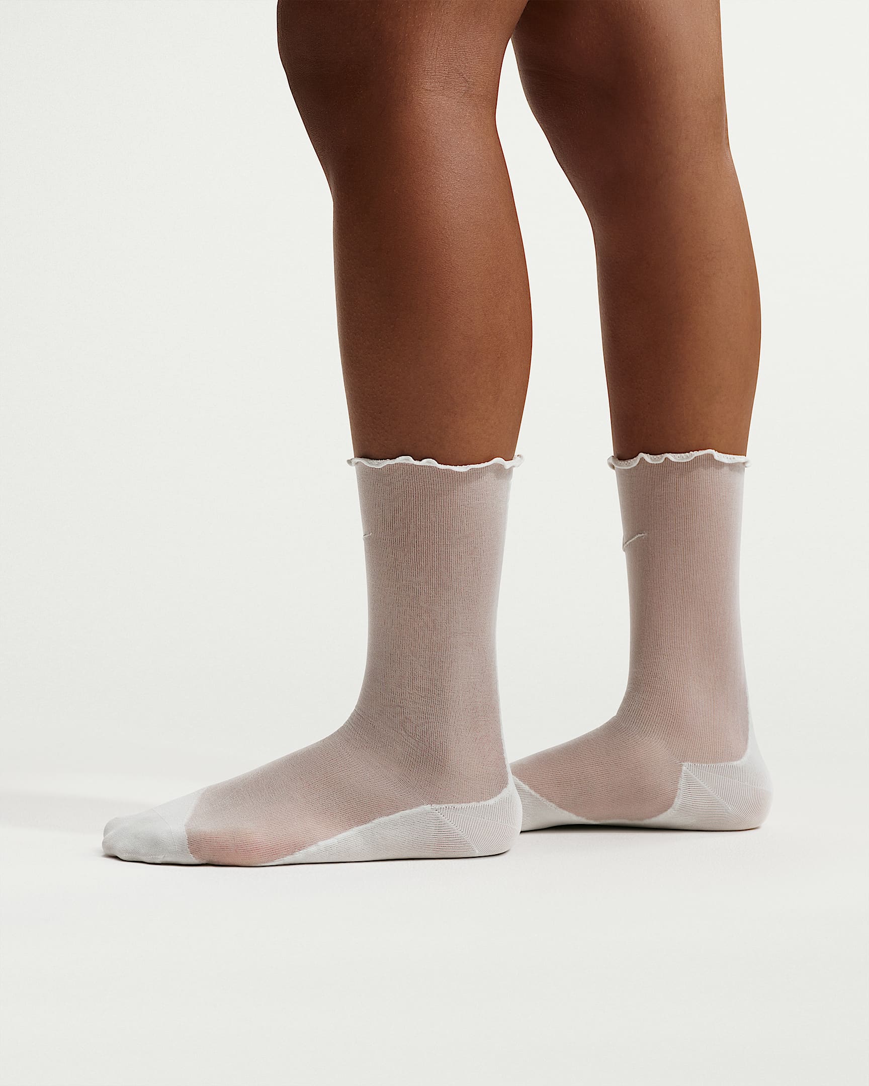 Nike Sheer 女子速干训练中筒薄纱袜(1 双) - 尘光子色/白色/尘光子色