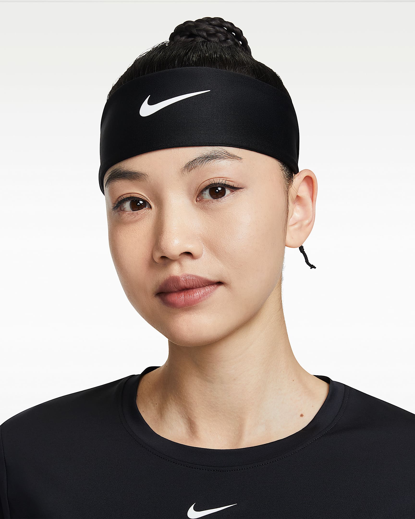 Nike Fury Dri-FIT 经典速干头带（1 条） - 黑/白色