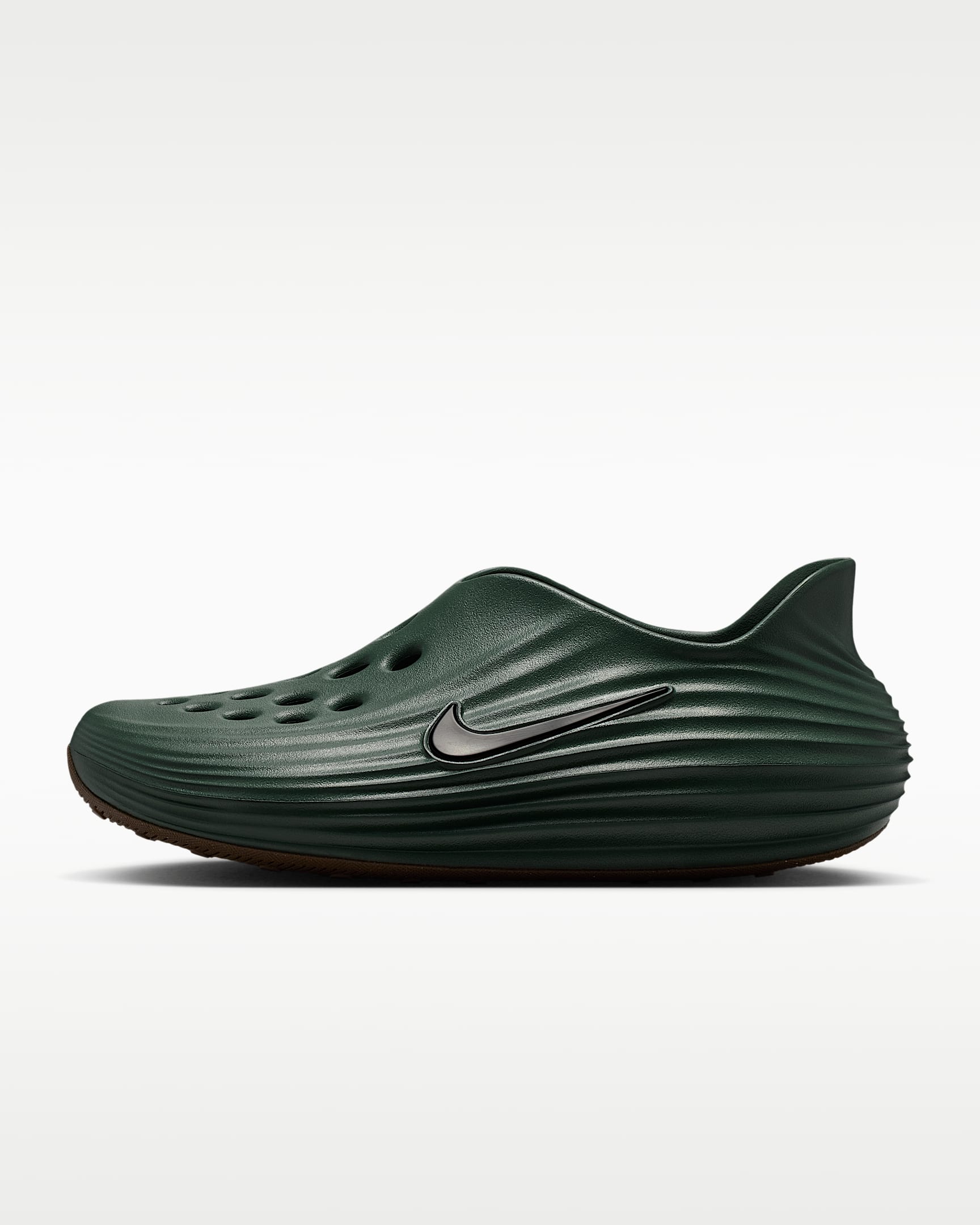 Nike ReactX Rejuven8 男子一脚蹬凉鞋 - 冷杉绿/橡皮暗褐/黑