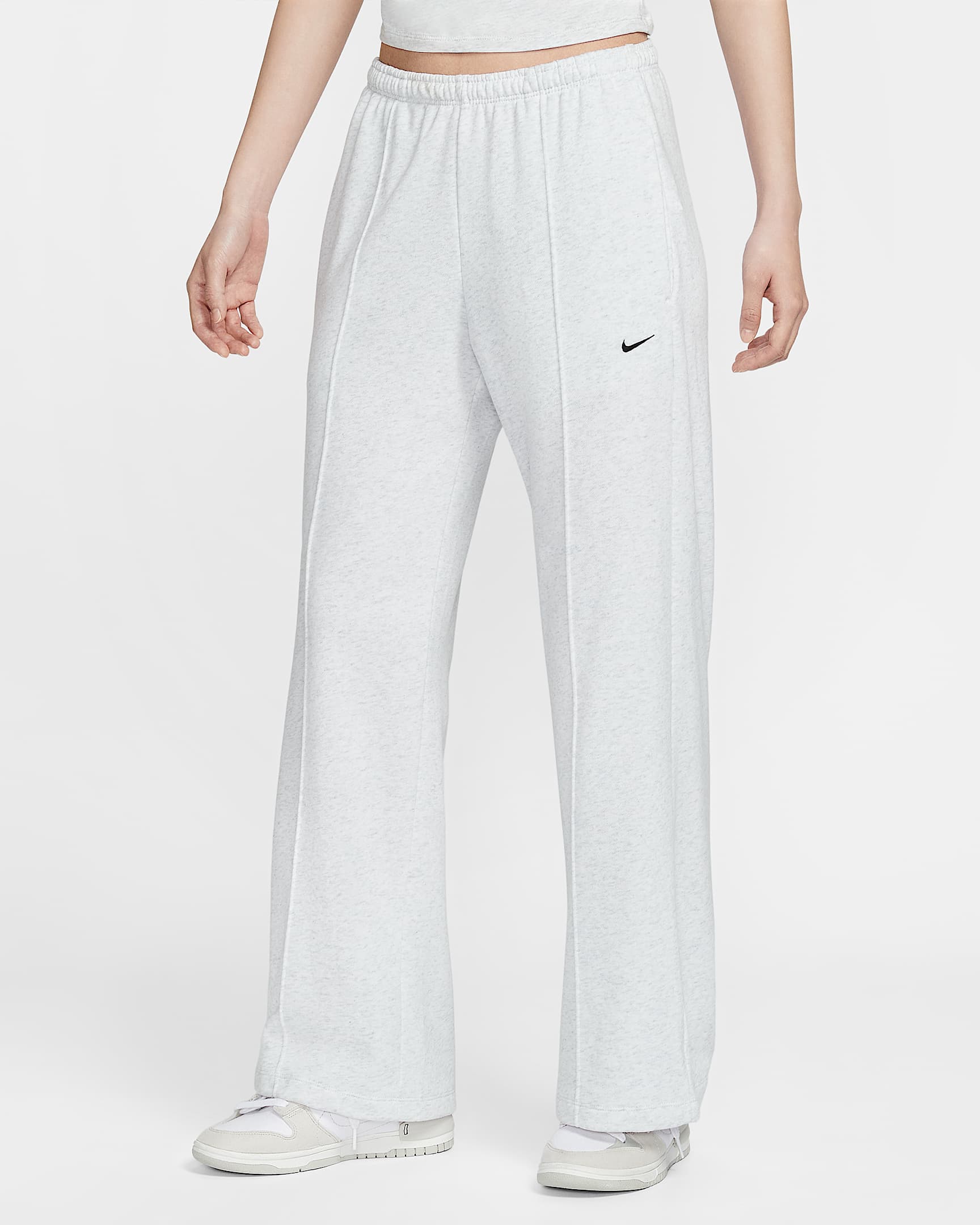 Nike Sportswear Chill Terry 女子中腰法式毛圈直筒长裤 - 调色桦树色/白色/黑
