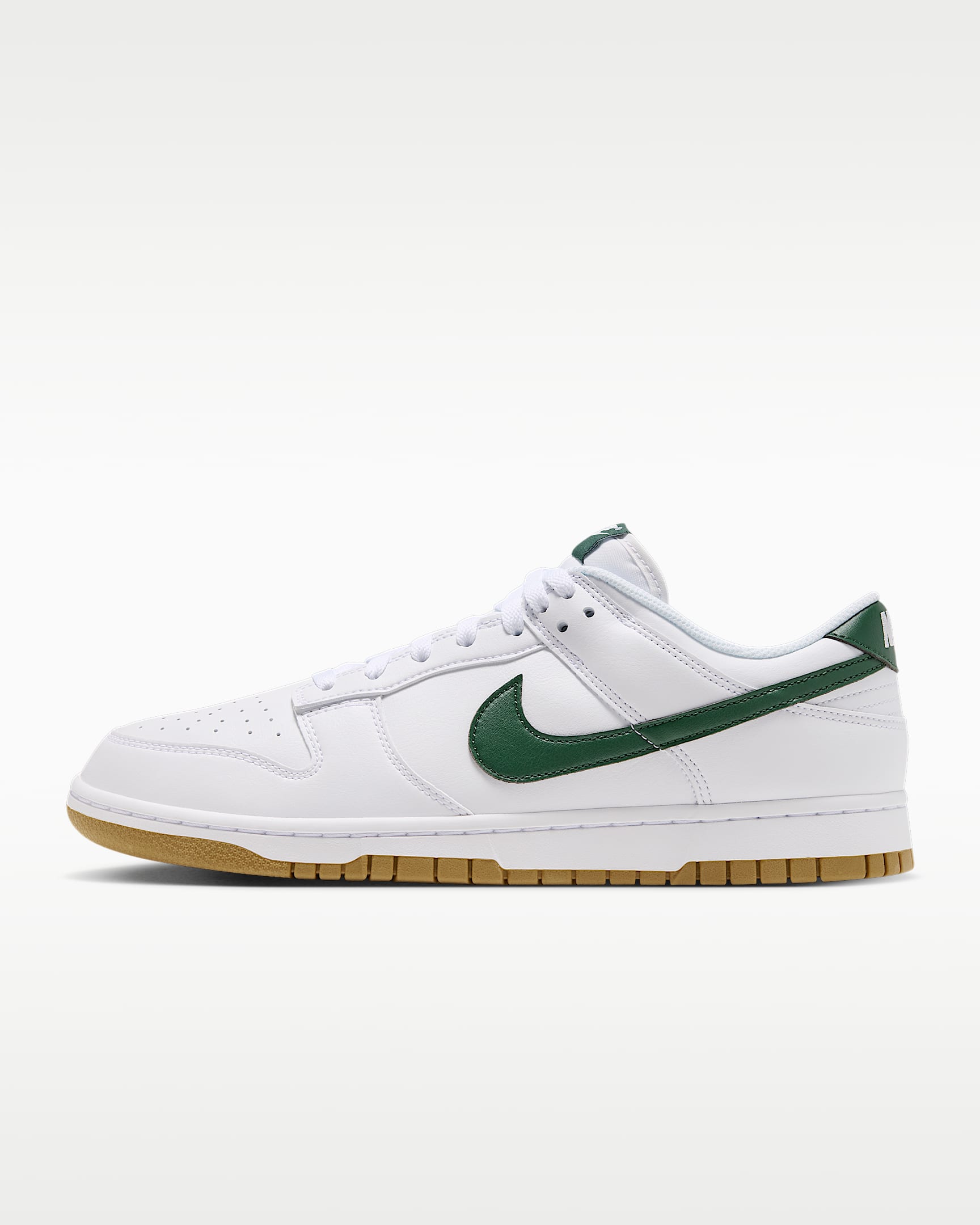Nike Dunk Low Retro 男子运动鞋 - 白色/橡皮浅褐/冷杉绿