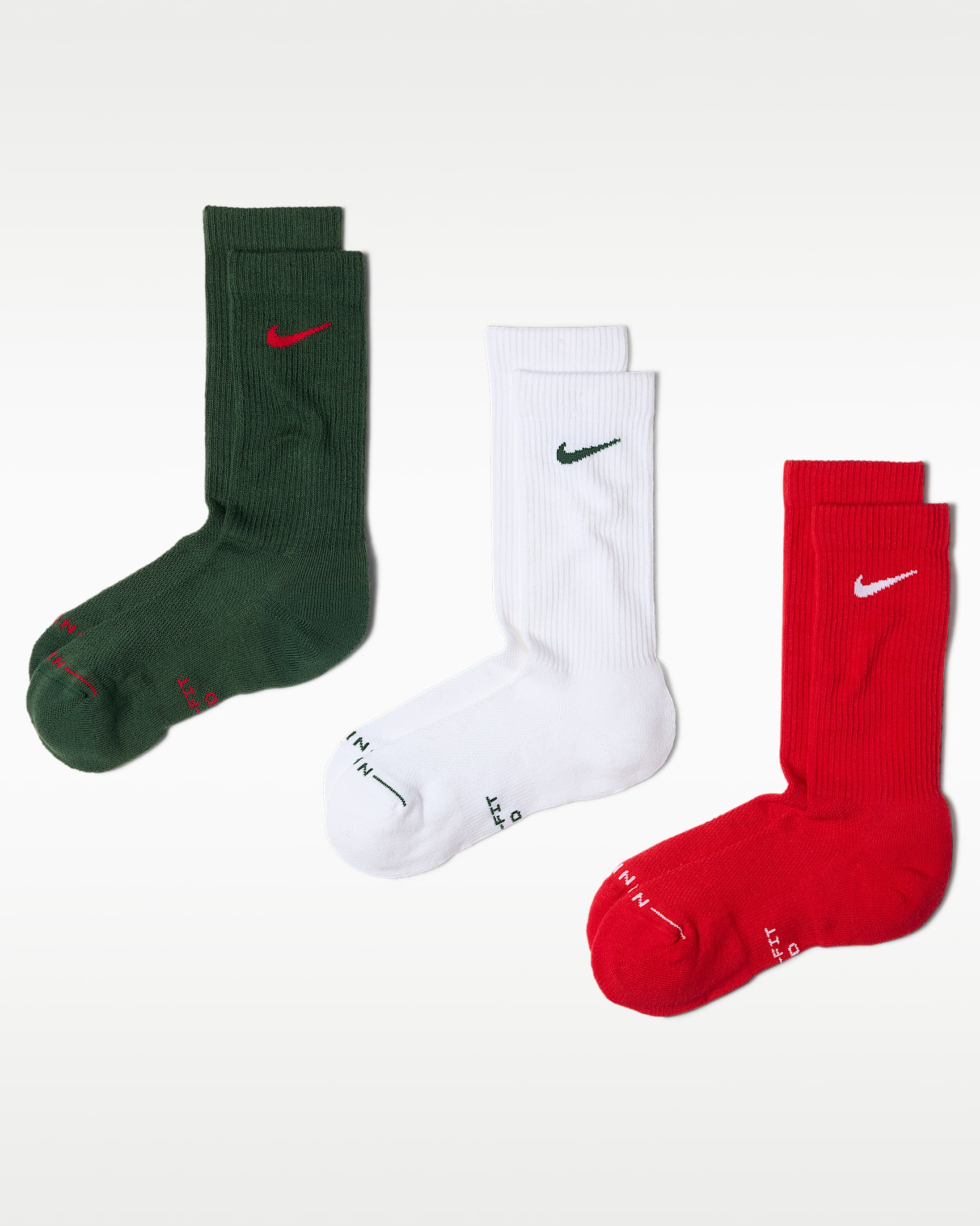 Nike Everyday Elevated 速干中筒运动袜(3 双) - 多色