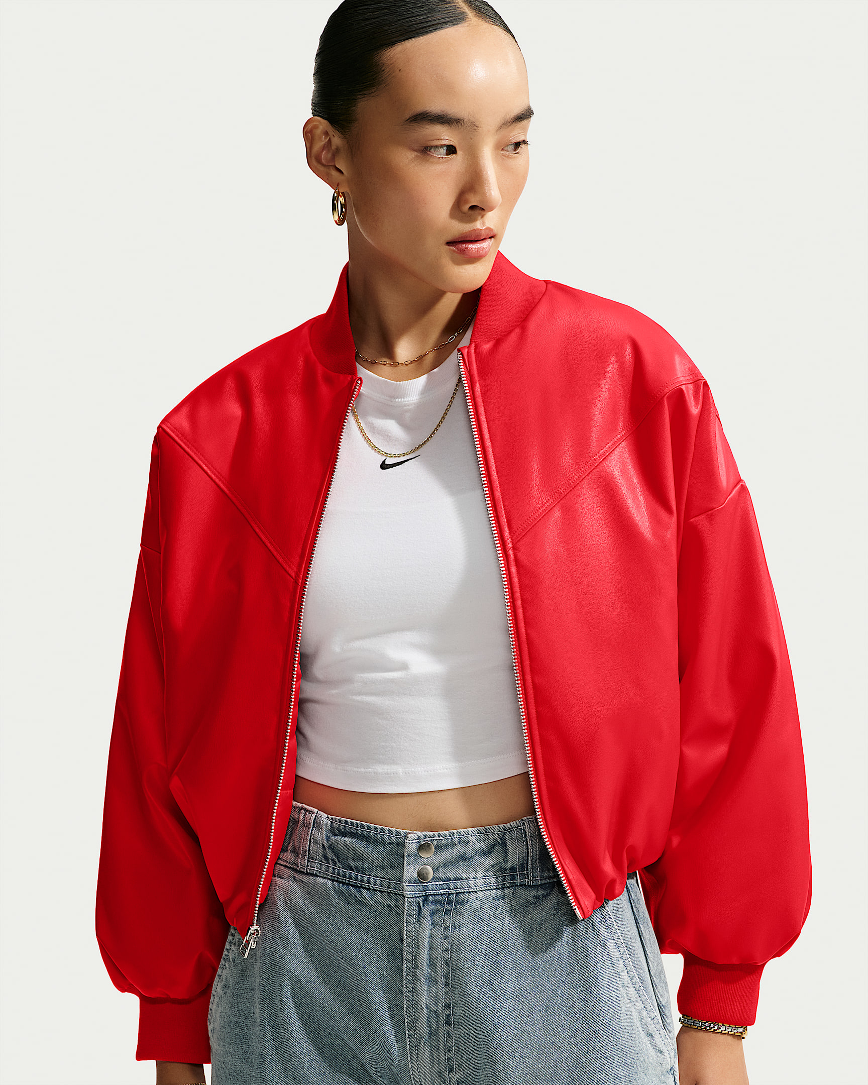 Nike Sportswear Therma-FIT 女子短夹克 - 大学红/大学红