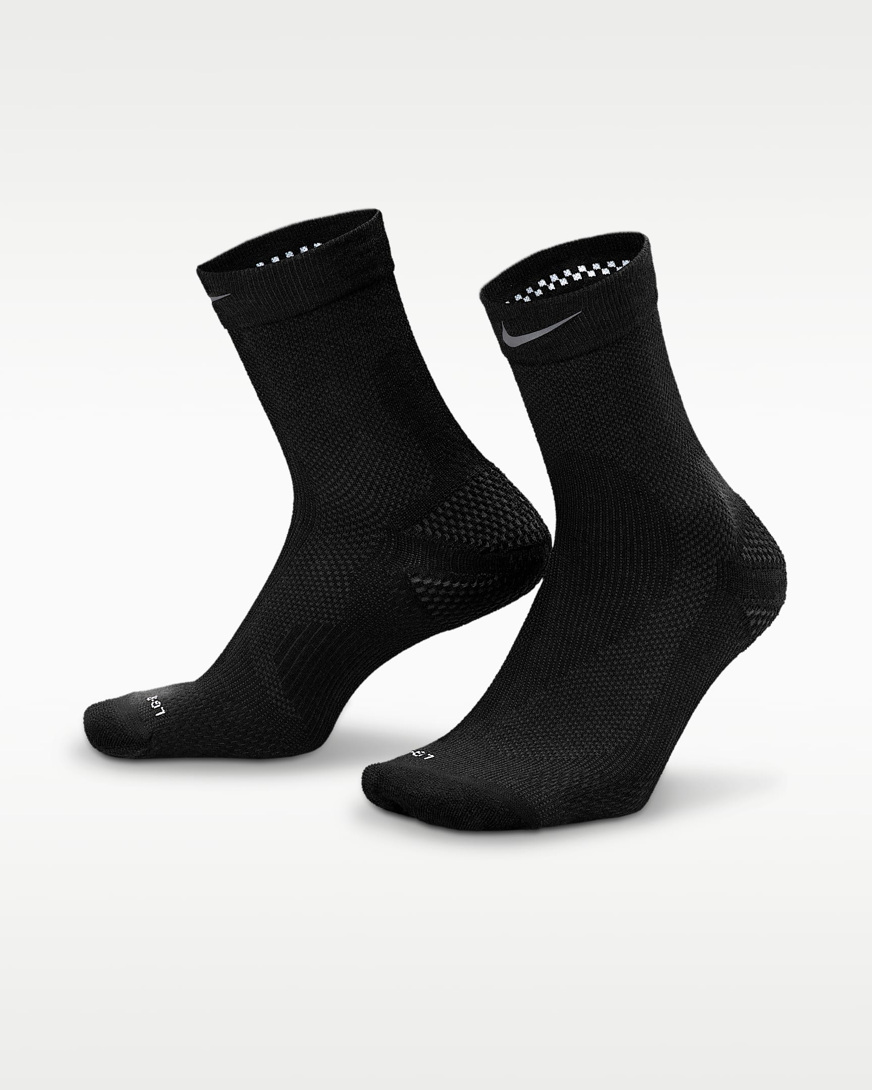 Nike Running Micro Crew 速干运动短袜（1 双） - 黑/暗烟灰/暗烟灰