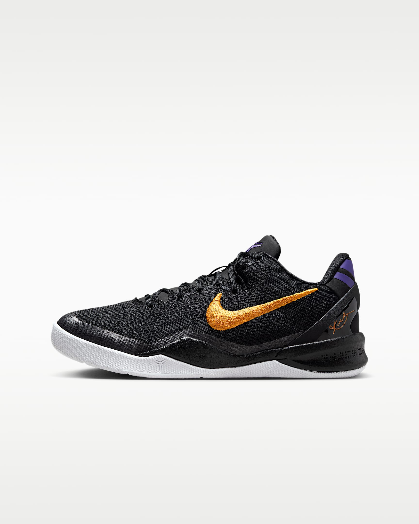 Kobe VIII Nike 科比系列大童实战篮球鞋 - 黑/白色/庭紫/大学金