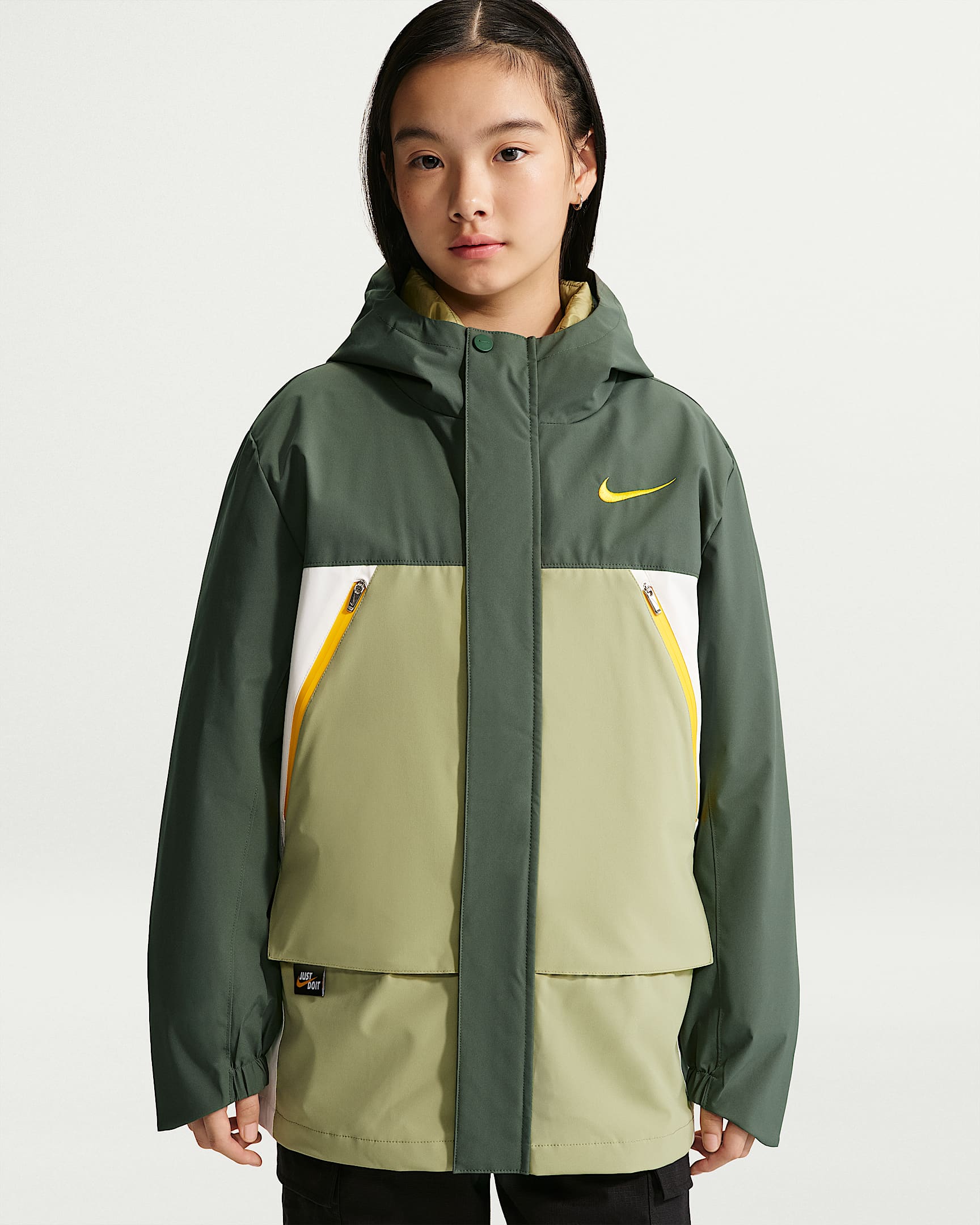 Nike 大童三合一两件套羽绒内胆户外夹克 - 迷彩绿