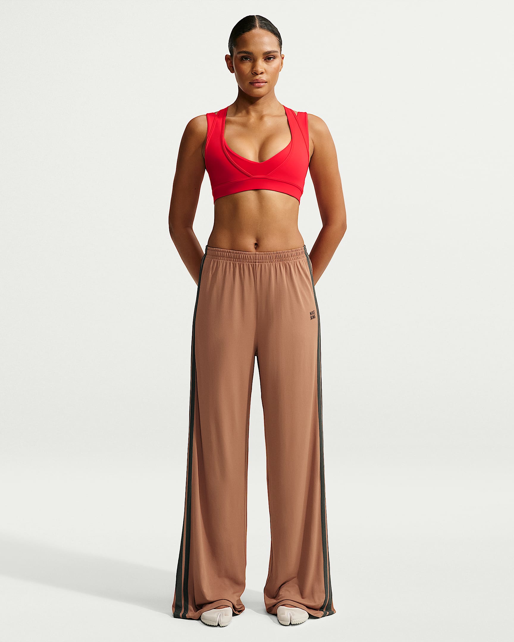 NikeSKIMS Stretch Knit 2.0 女子 Oversize 风速干阔腿长裤 - NSKM Carob Brown/NSKM Boulder