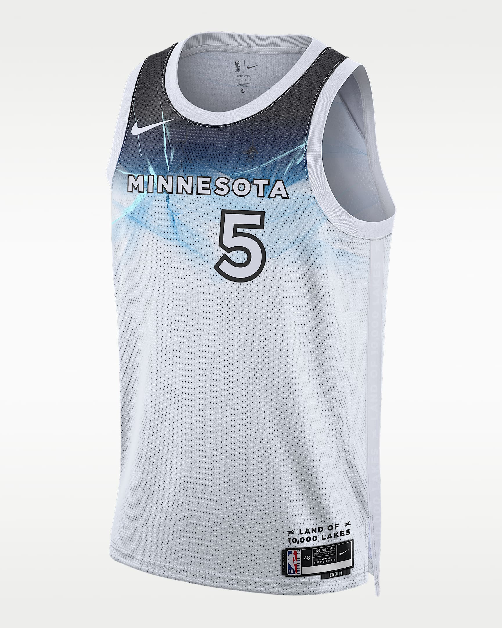 2024/25 赛季明尼苏达森林狼队安东尼·爱德华兹 (Anthony Edwards) City Edition Nike Dri-FIT NBA Swingman Jersey 男子速干球衣 - 白色