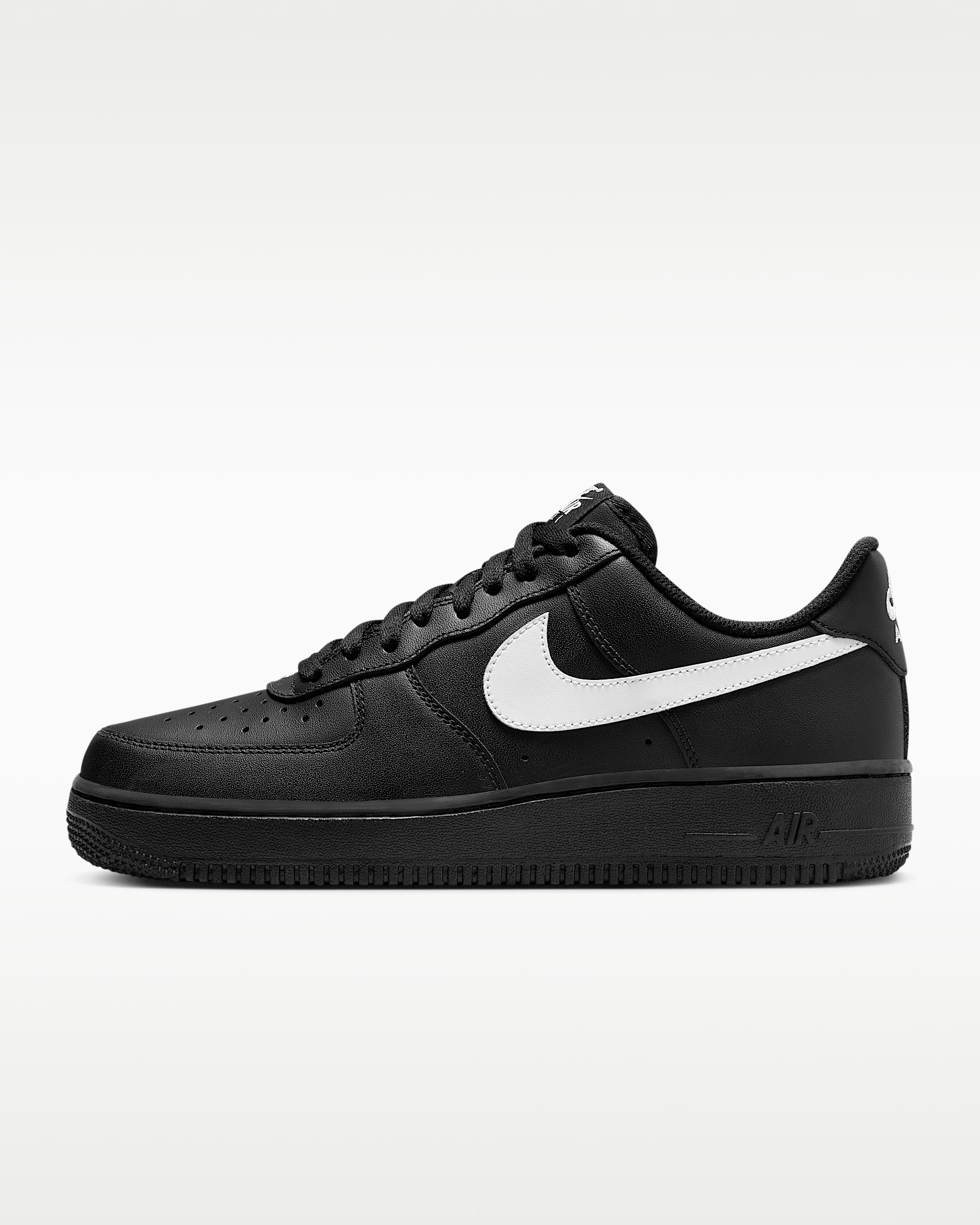 Nike Air Force 1 '07 男子空军一号运动鞋板鞋 - 黑/黑/白色
