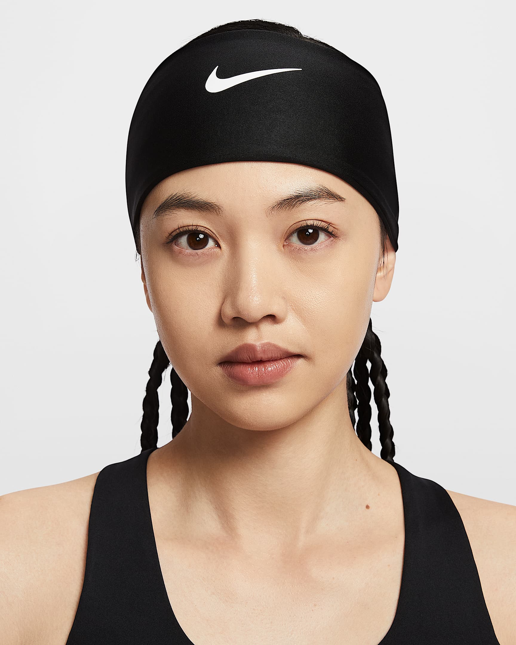 Nike Fury Dri-FIT 速干宽版头带（1 条） - 黑/白色/白色